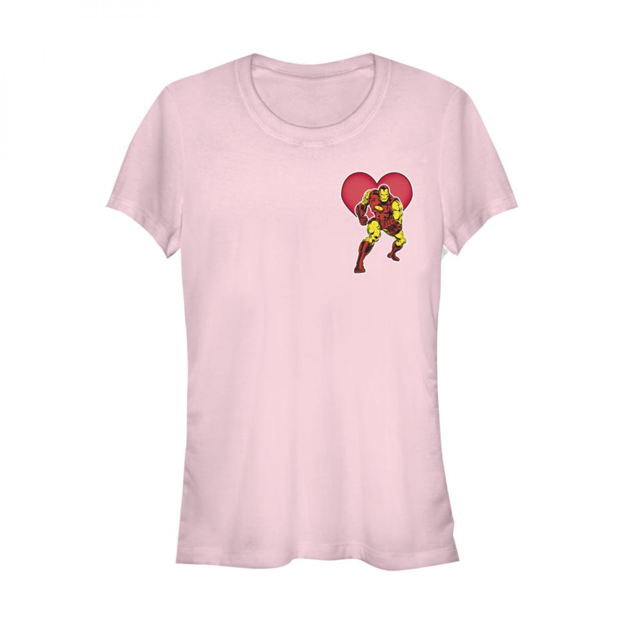 Iron Man Heart Women's Pink T-Shirt, Pink
