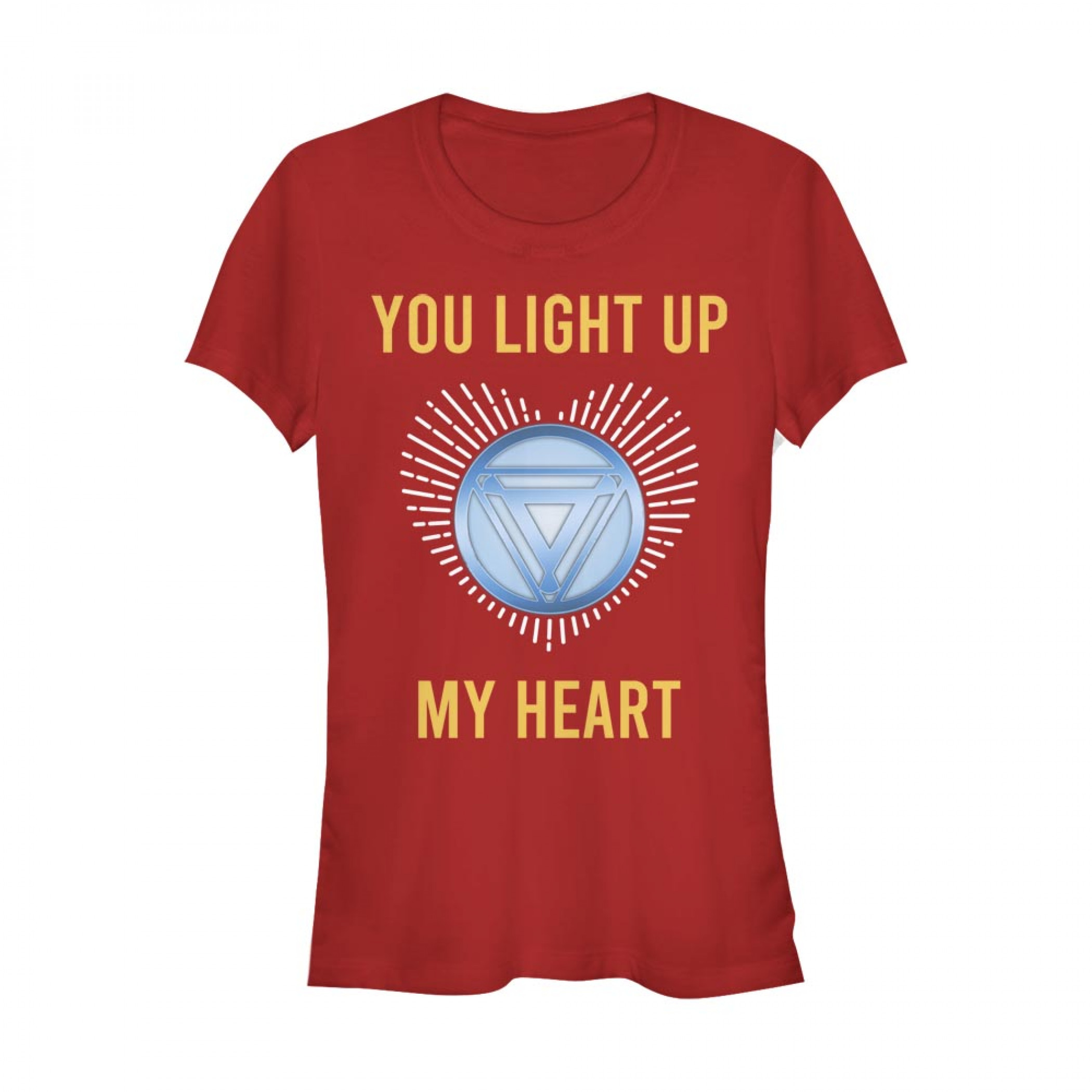 Iron Man You Light Up My Heart Women's Red T-Shirt, Red