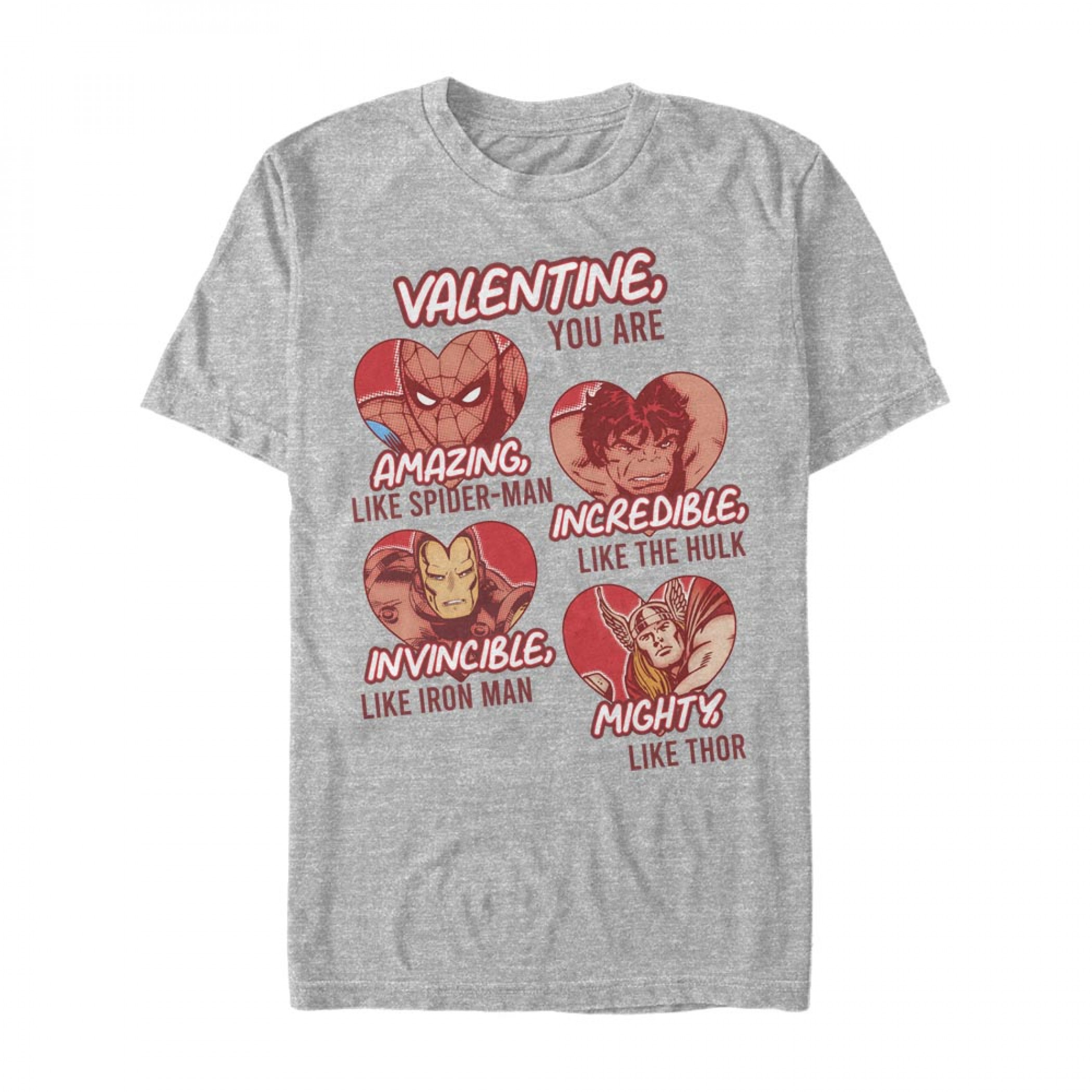 Avengers Valentine Grey T-Shirt, Grey