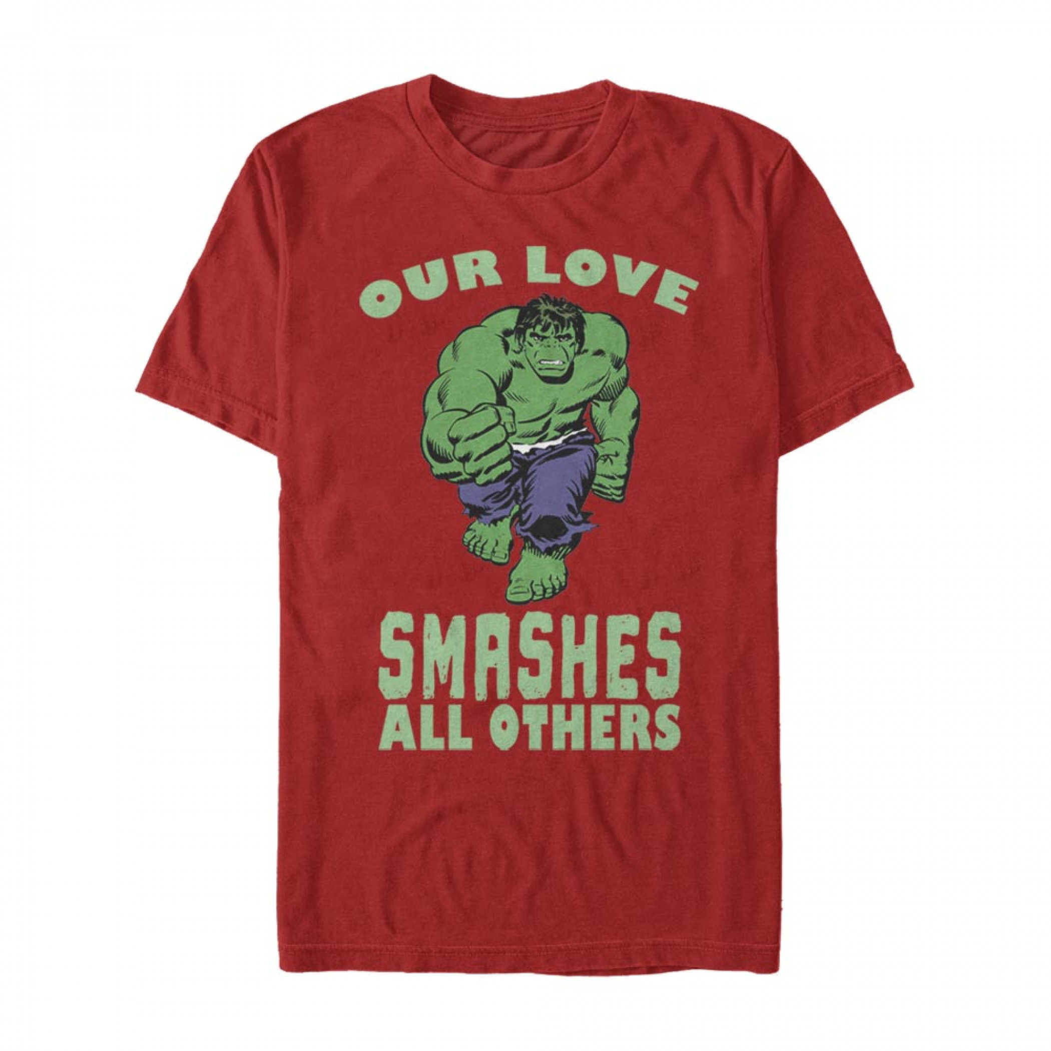 Hulk Our Love Smashes All Others Red T-Shirt, Red