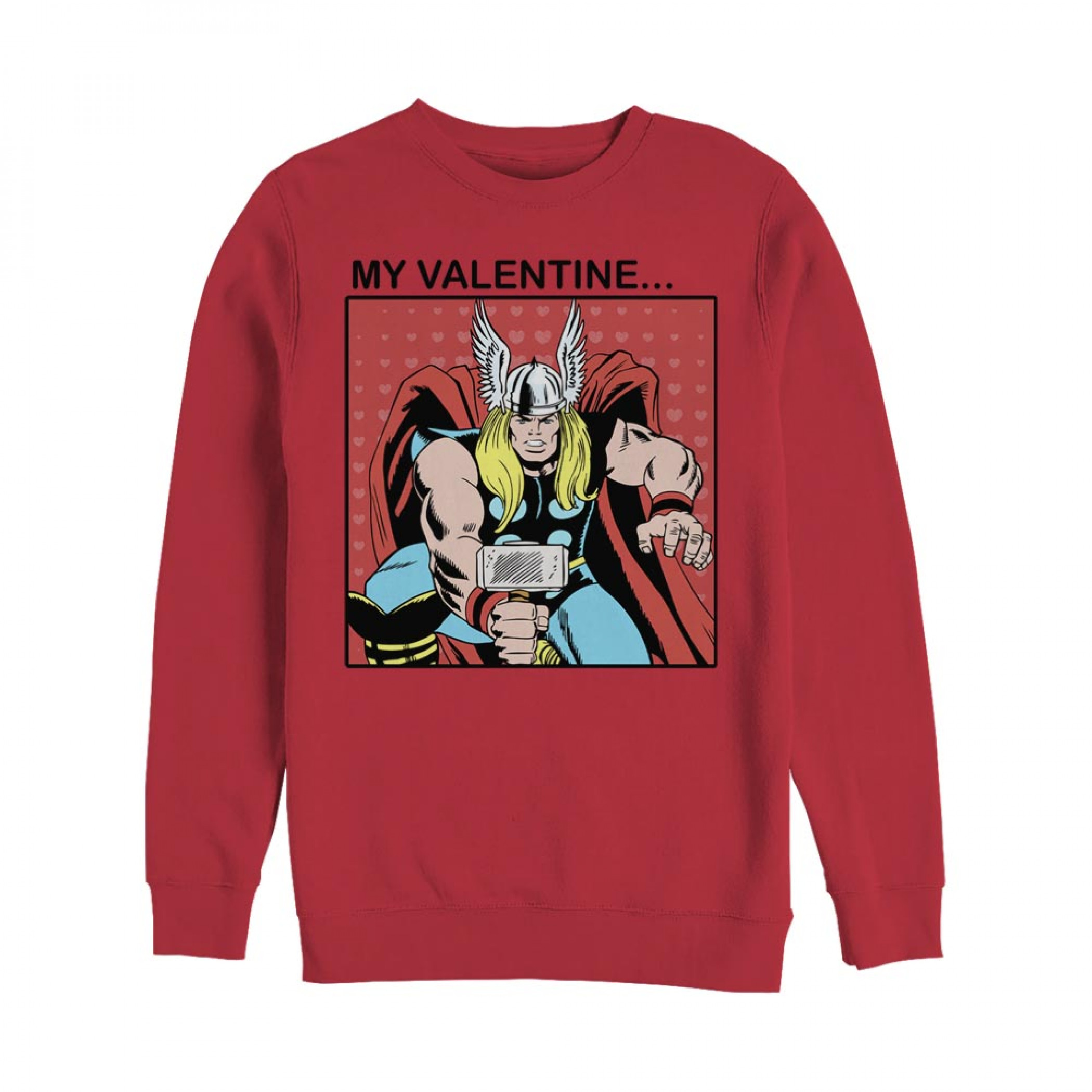 Thor My Valentine Red Crewneck Sweatshirt, Red