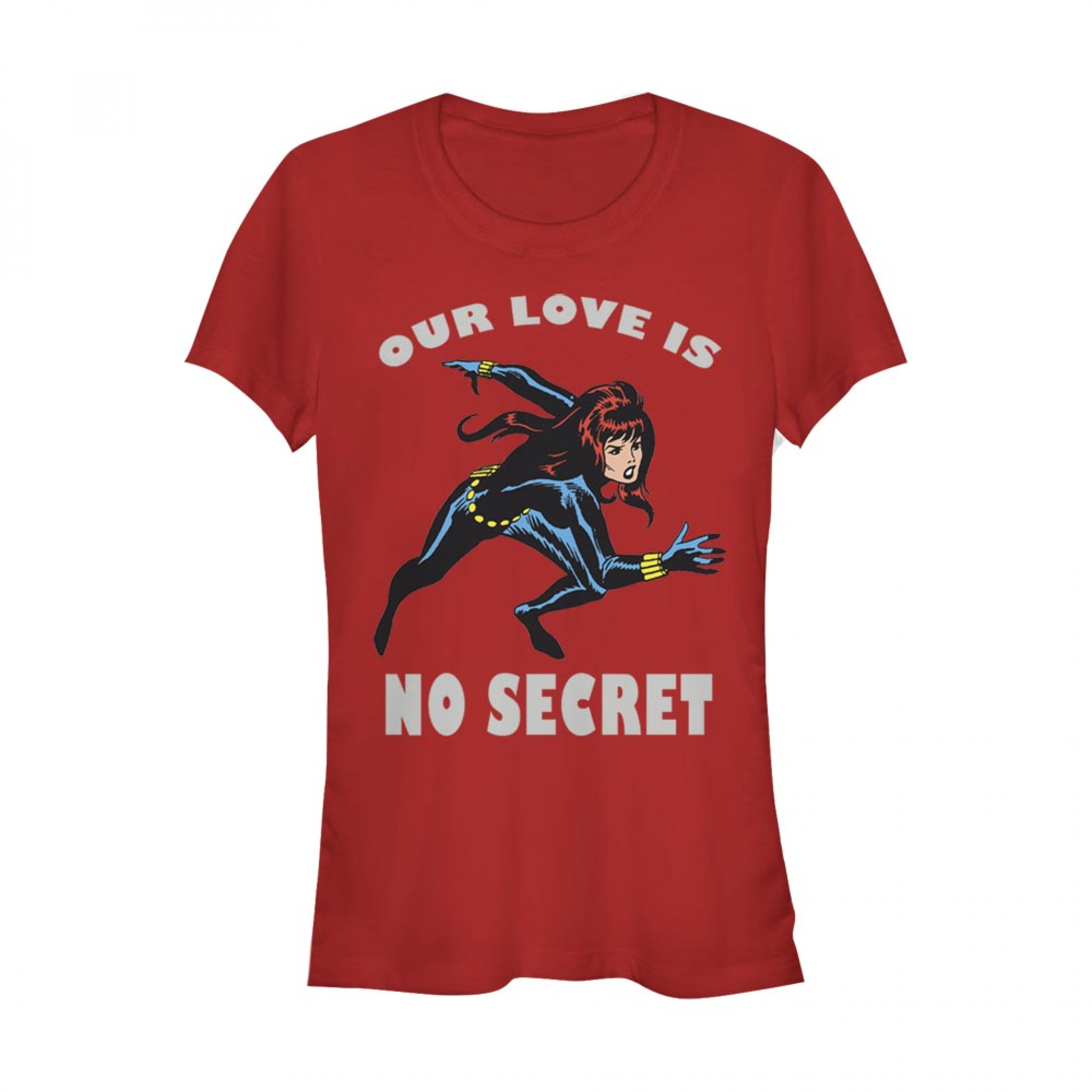 Black Widow Our Love Is No Secret Women's Red T-Shirt, Red