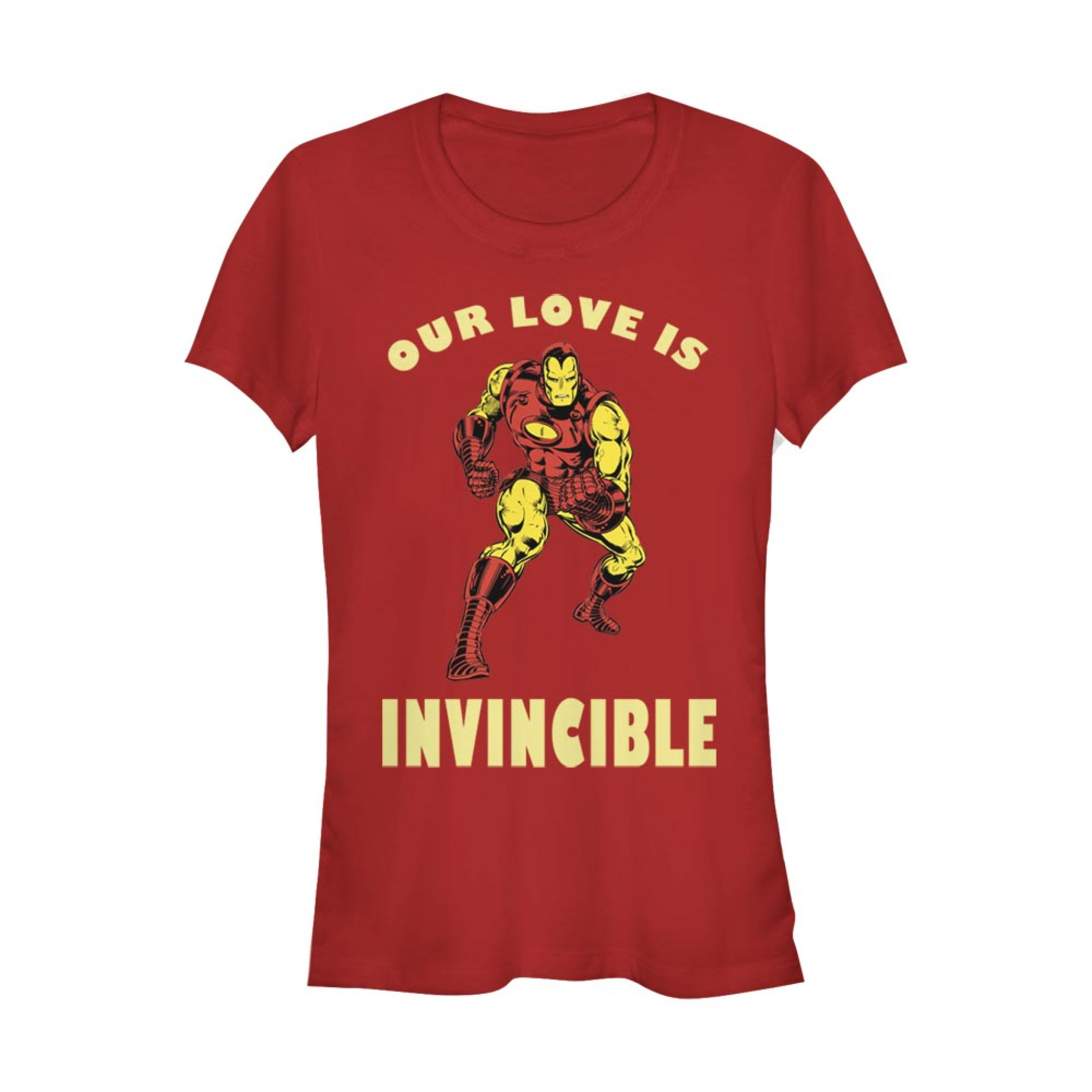 Iron Man Our Love is Invincible Women's Red T-Shirt, Red