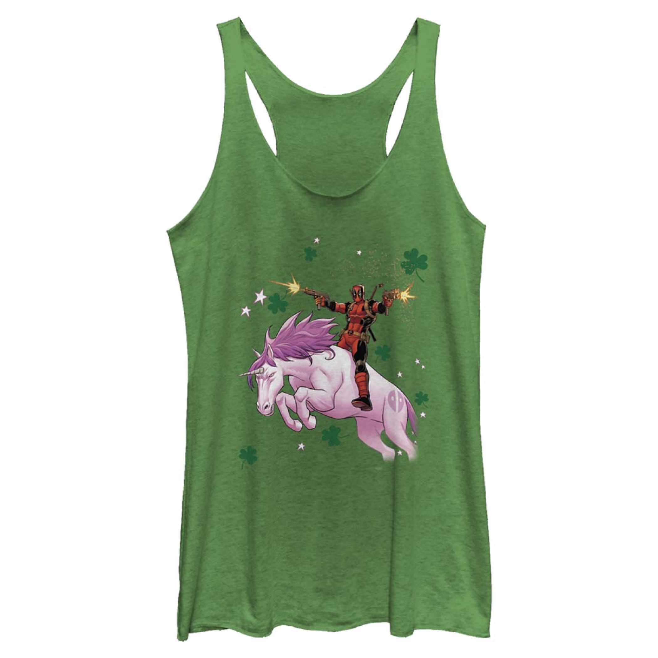 Deadpool Lucky Unicorn Women's Green Tank Top, Green