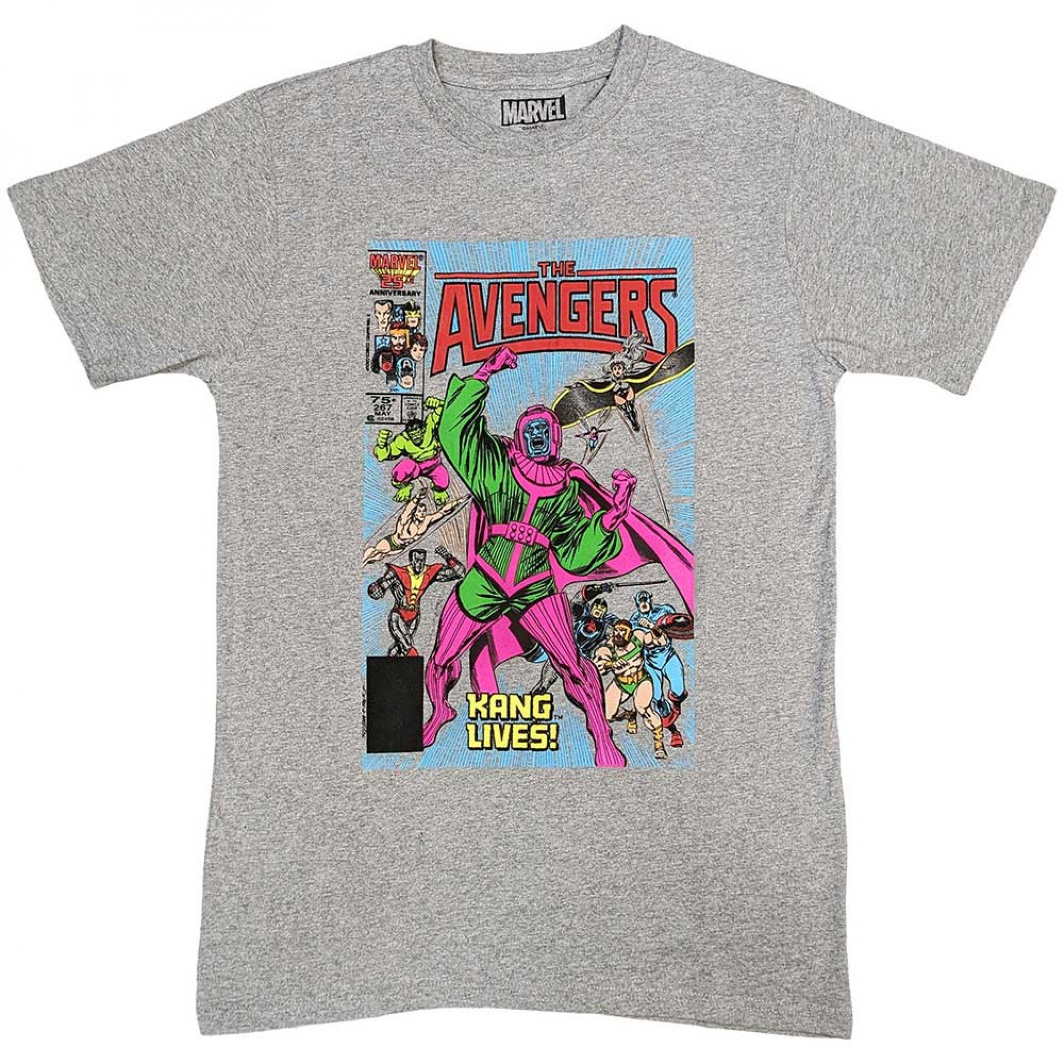 The Avengers Kang Lives Comic Cover Art T-Shirt, Grey