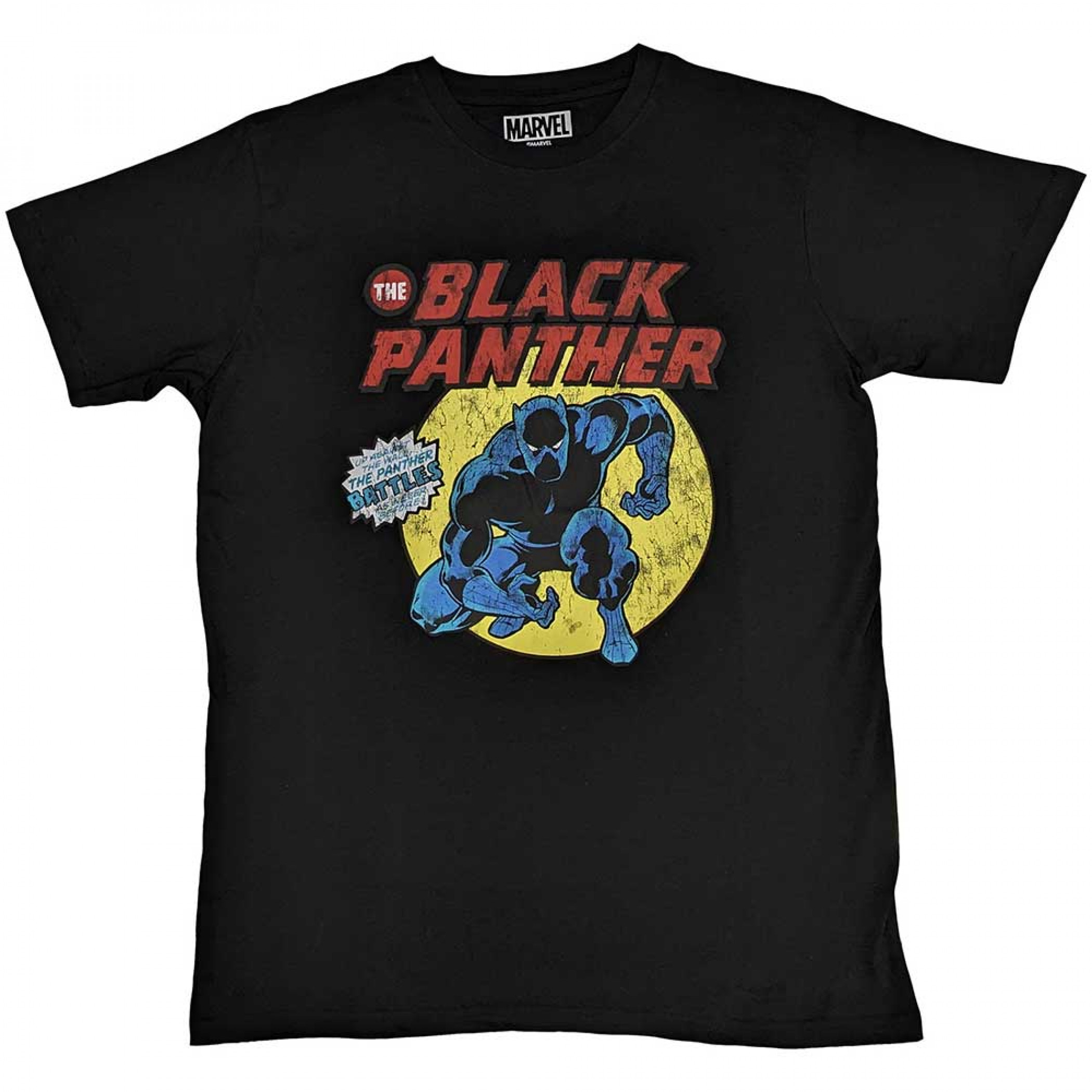 Black Panther Battling Comic Art T-Shirt, Black