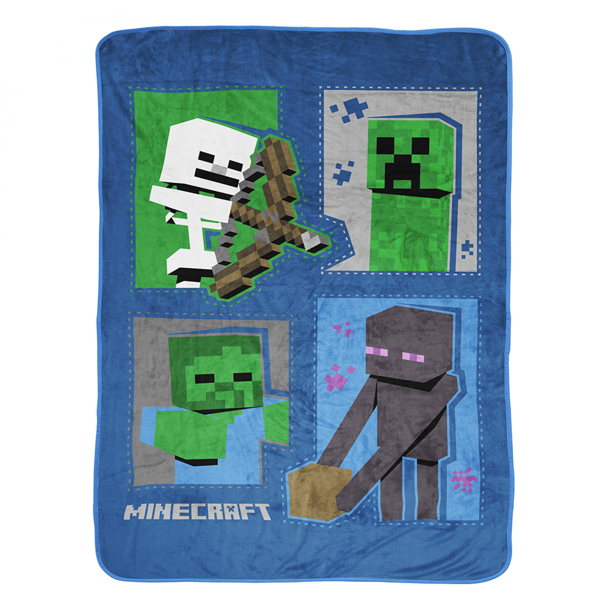 Minecraft Monster Hunters Icons 62' x 90' Throw Blanket, Multi-Color
