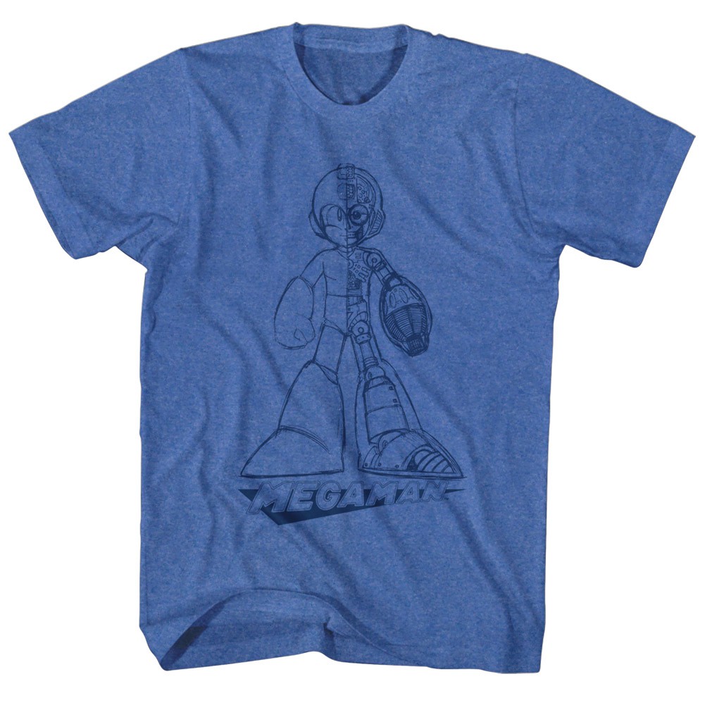 Mega Man Blue Prints Tshirt, Blue
