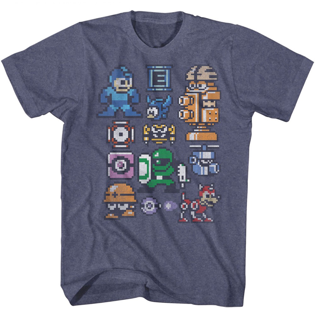 Mega Man Characters Tshirt, Blue