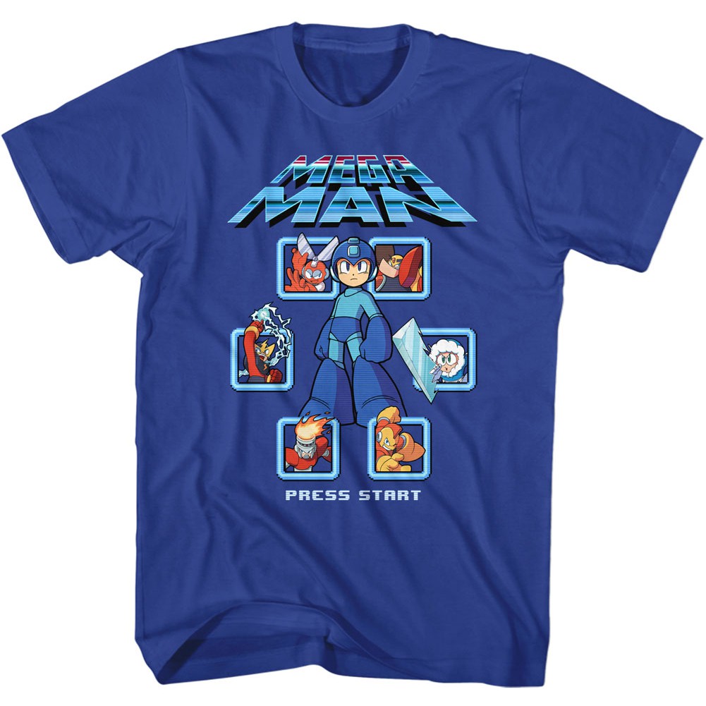 Mega Man Select Screen Tshirt, Blue