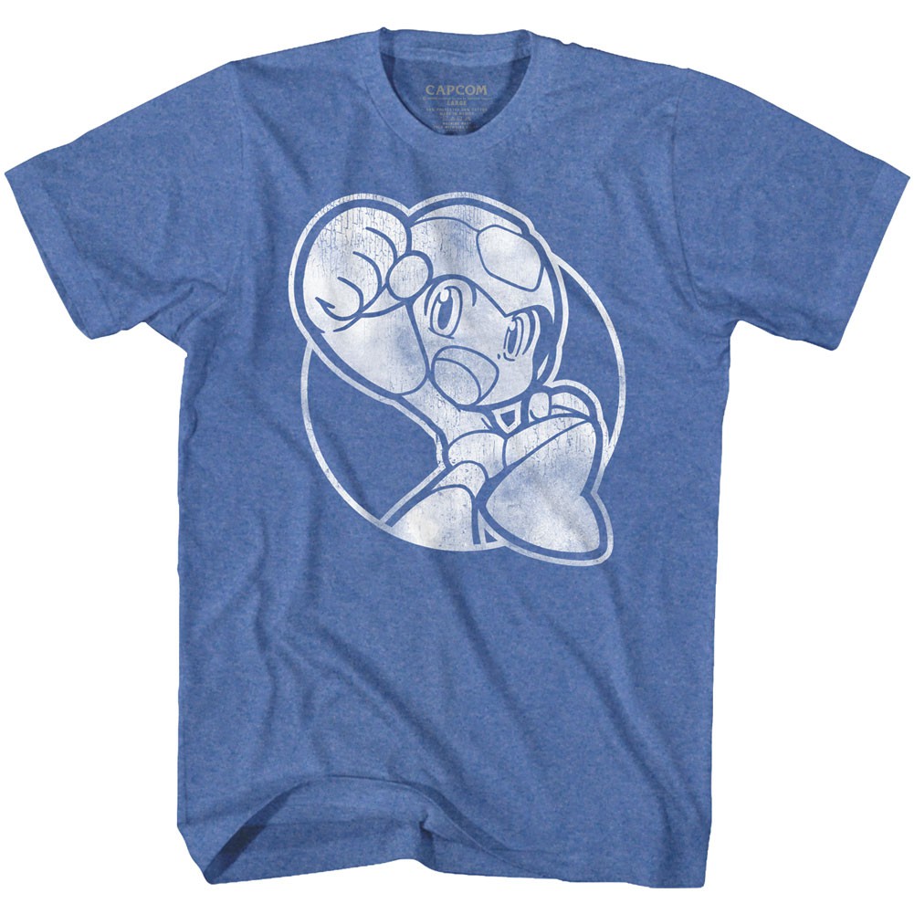 Mega Man Icon Logo Men's Blue T-Shirt, Blue