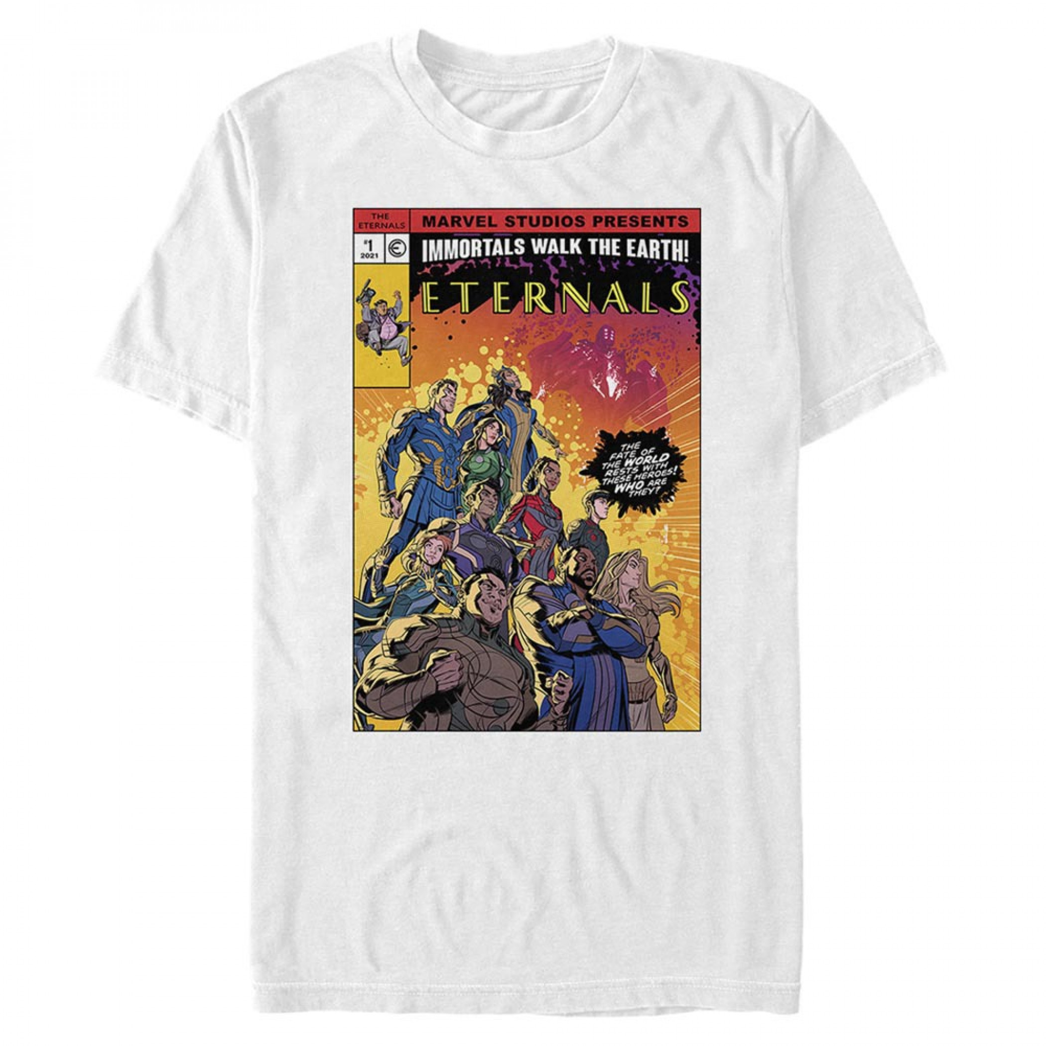 Marvel Comics The Eternals Comic Cover Style White T-Shirt, White