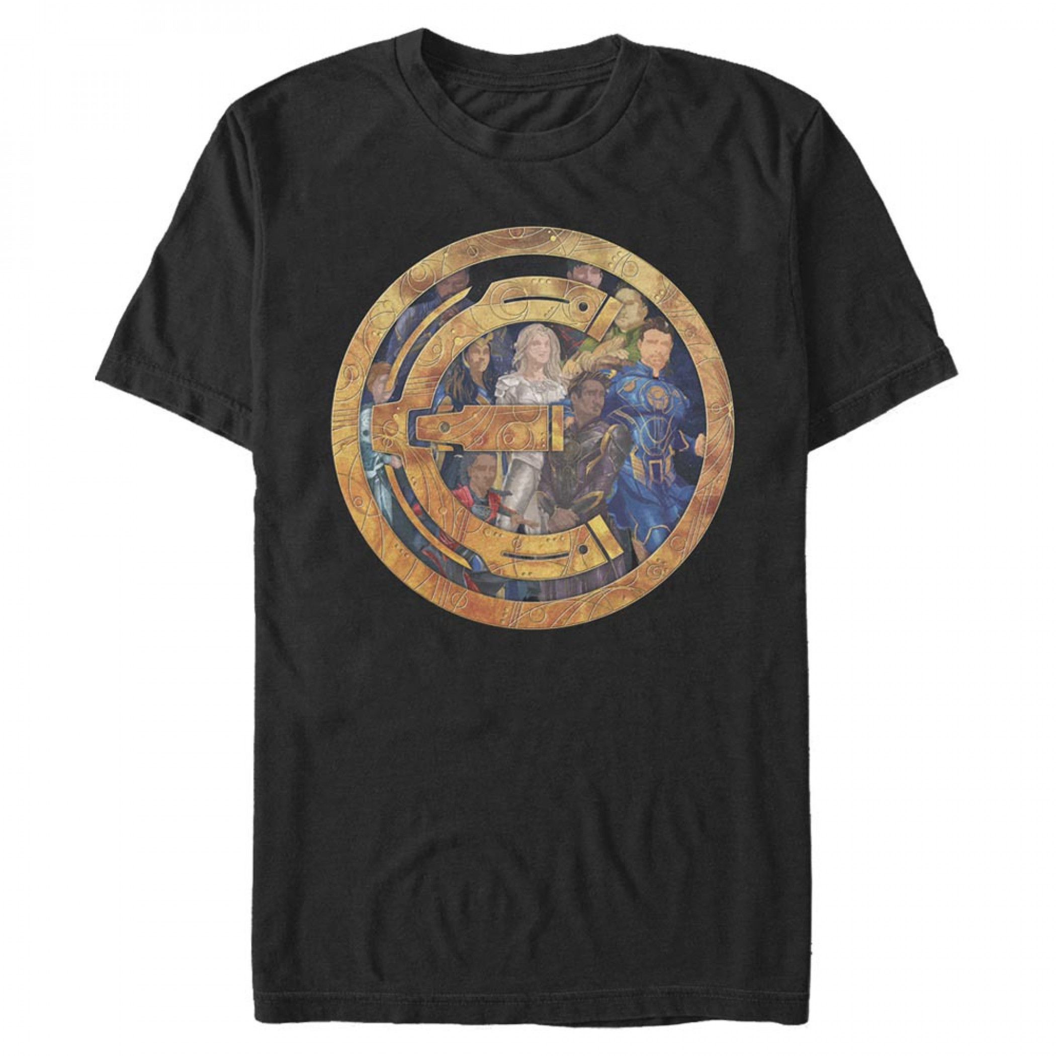 Marvel Comics The Eternals All Characters Behind Logo T-Shirt, Black