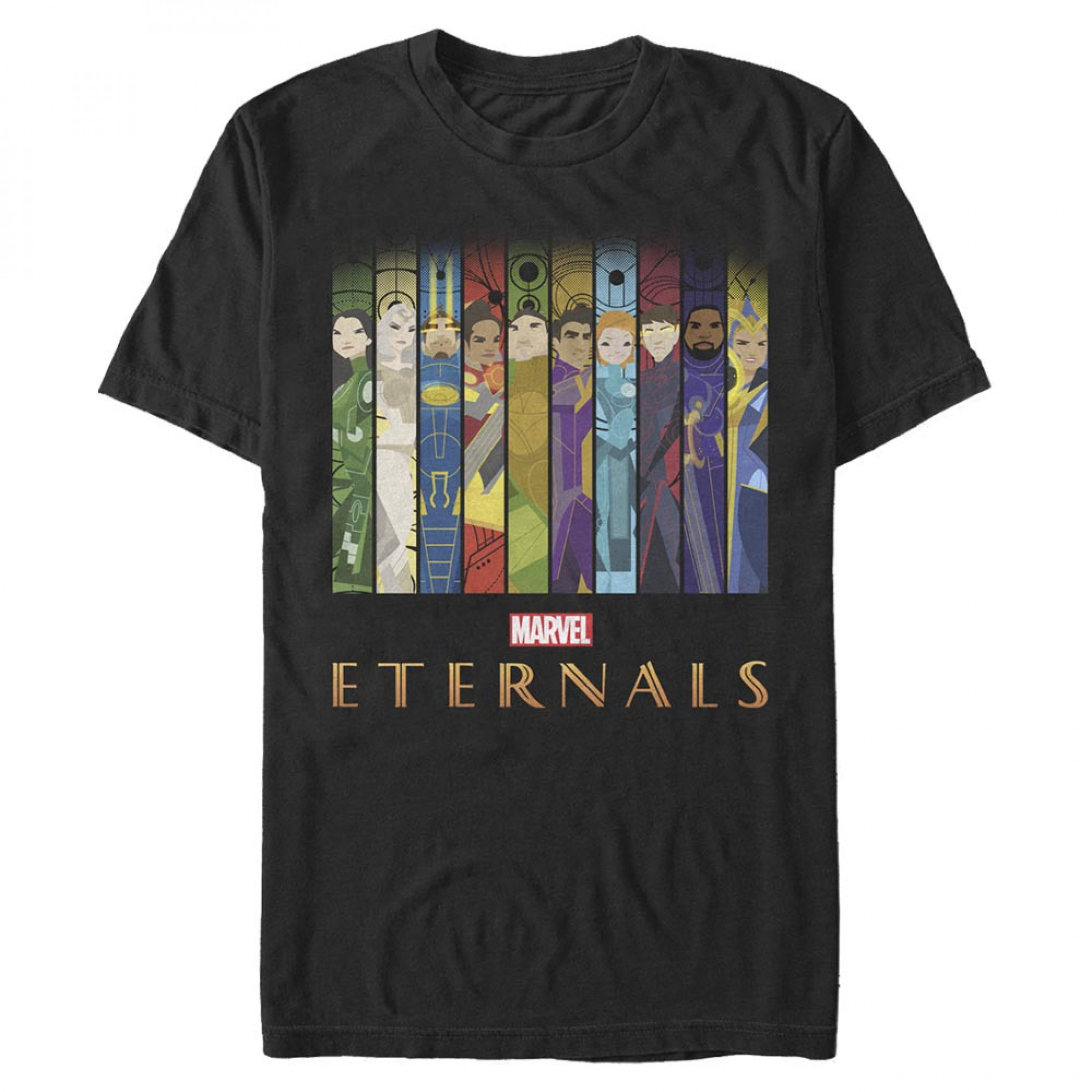 Marvel Comics The Eternals All Characters Lineup T-Shirt, Black