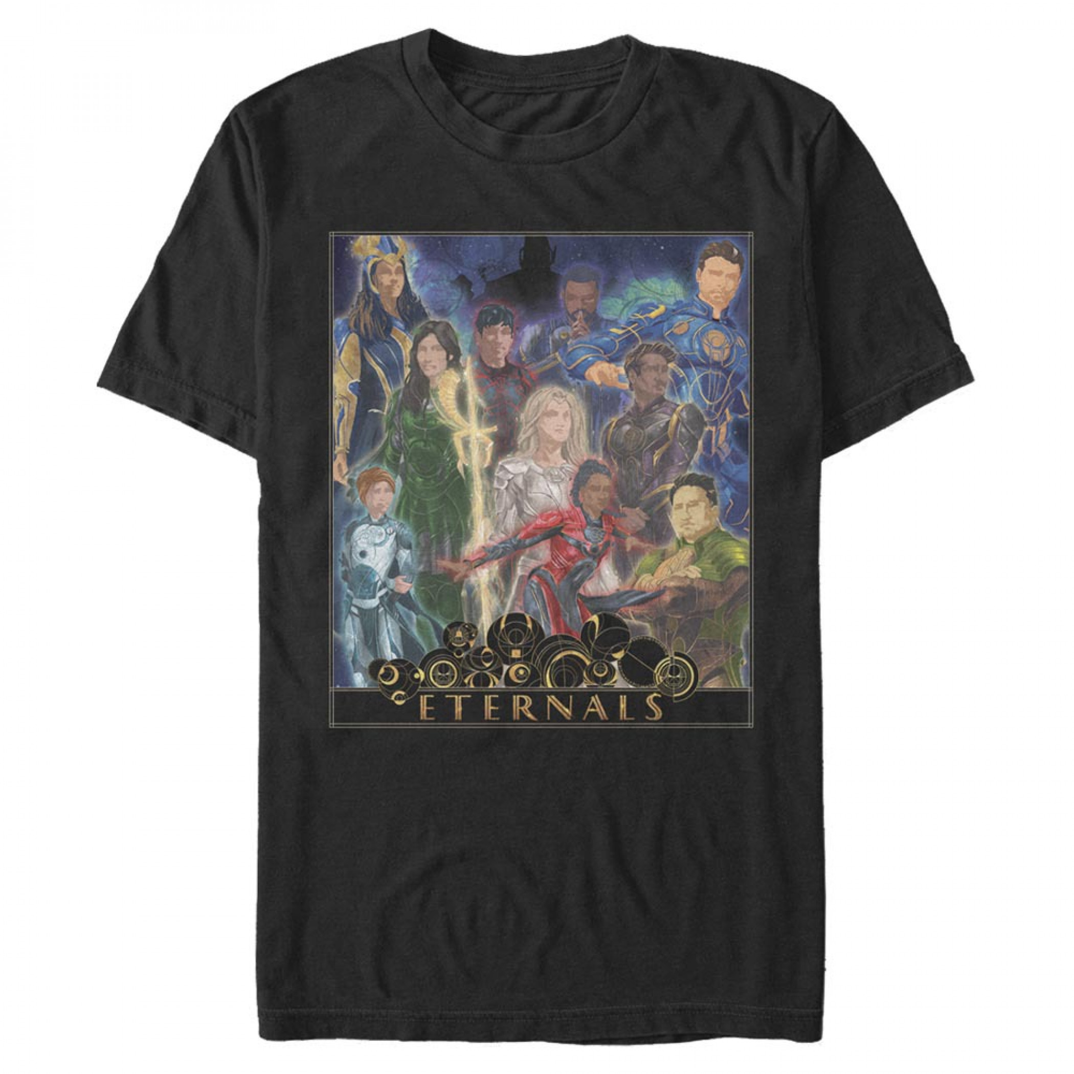 Marvel Comics The Eternals All Characters Pose T-Shirt, Black