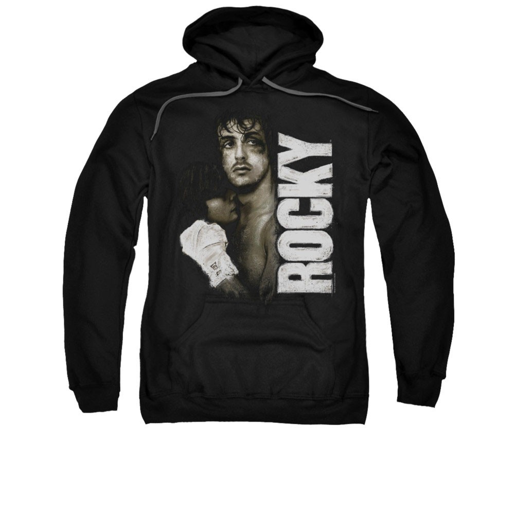 Rocky Painted Black Pullover Hoodie