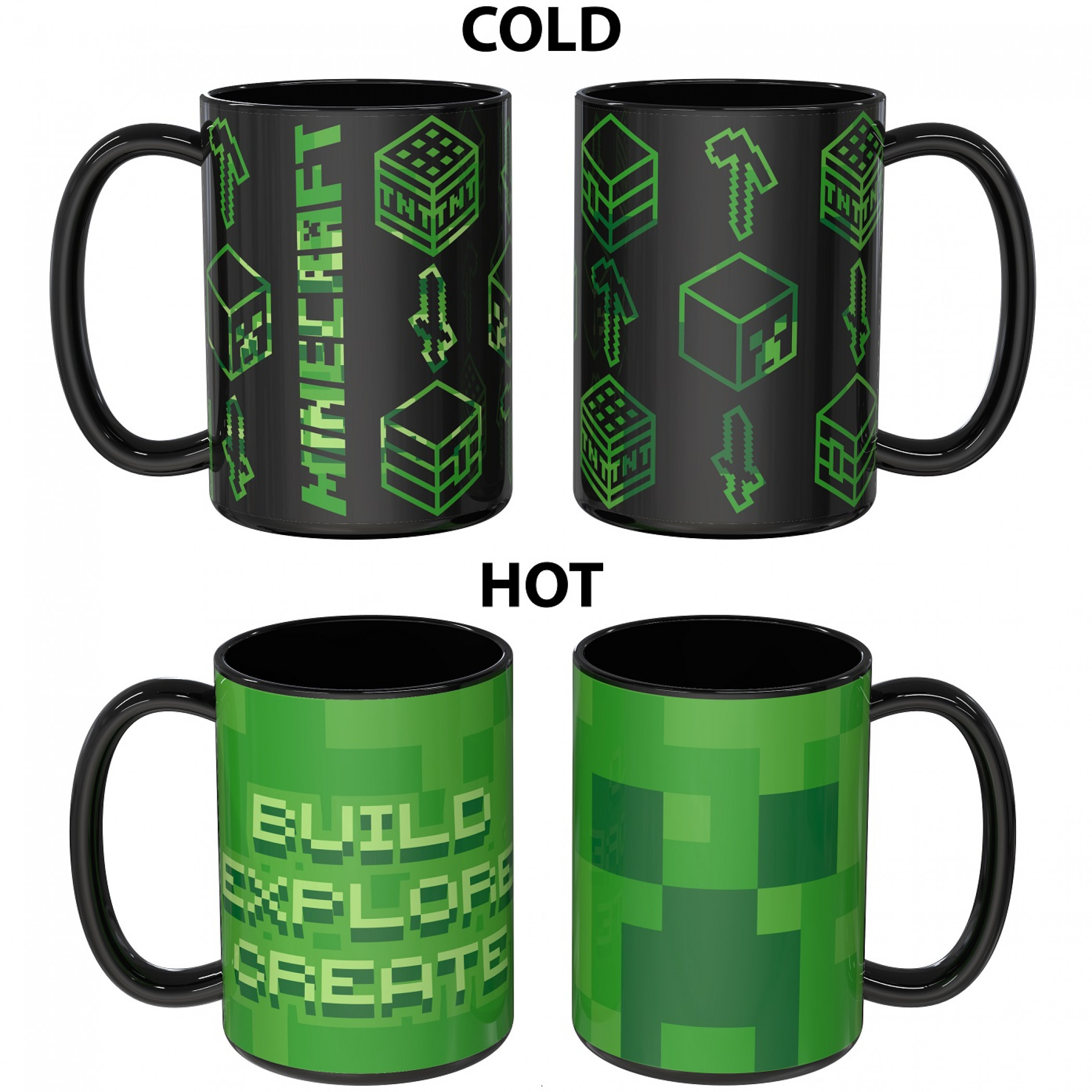Minecraft Symbols and Logos Color Change Ceramic Mug, Multi-Color