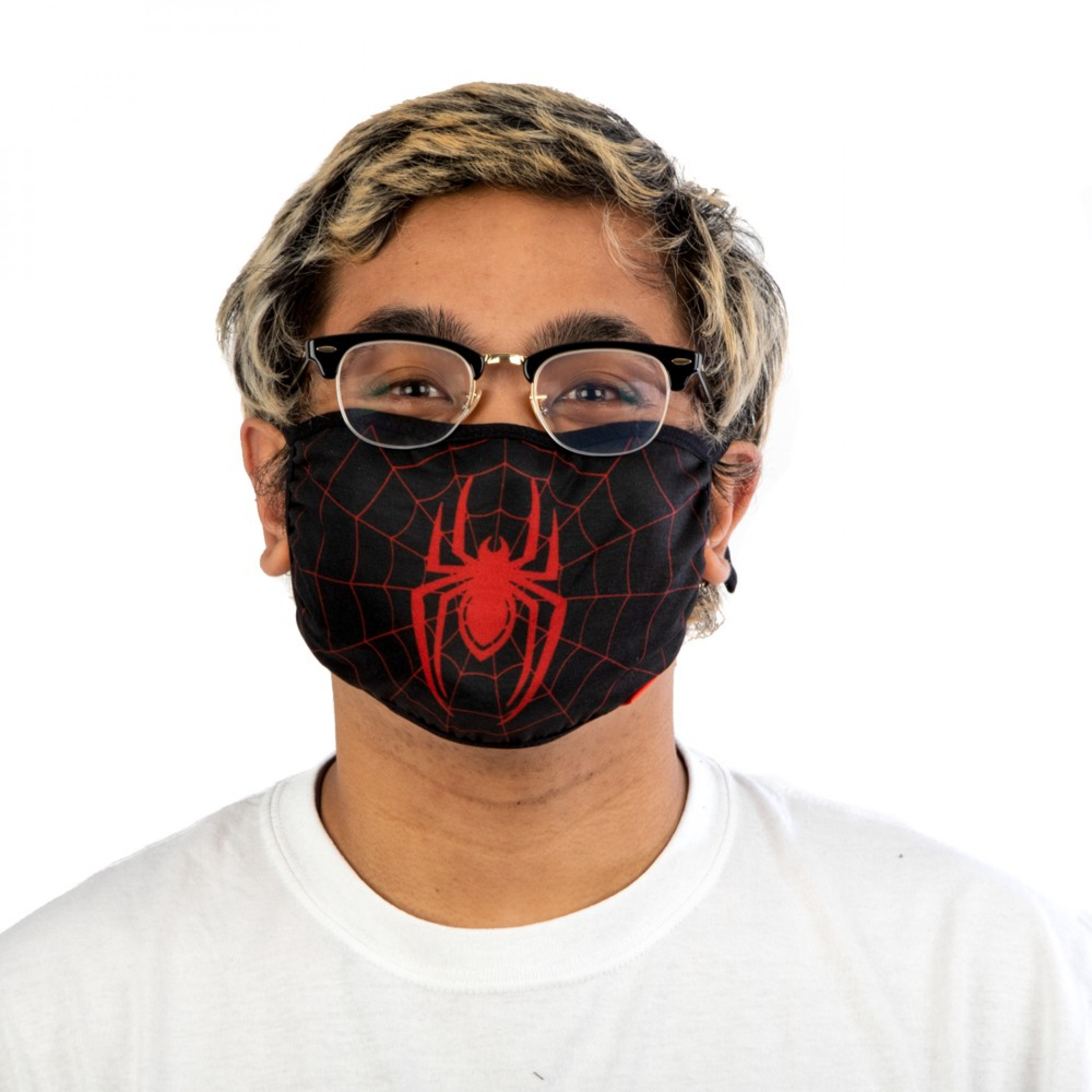 Marvel Miles Morales Spider-Man Adjustable Face Cover, Black