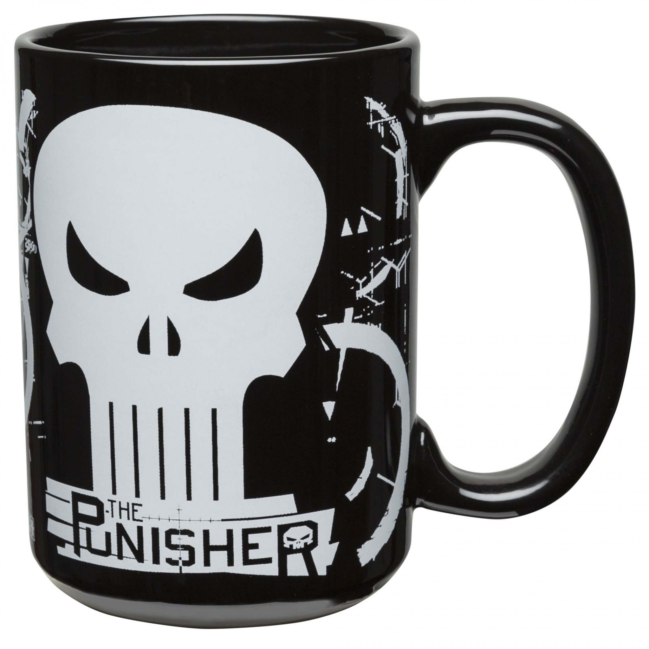 The Punisher Marvel Character and Symbol Ceramic Mug, Red