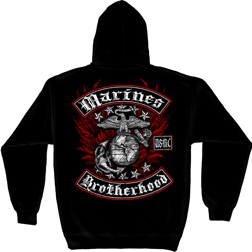 USMC Marines Brothershood Black Hoodie