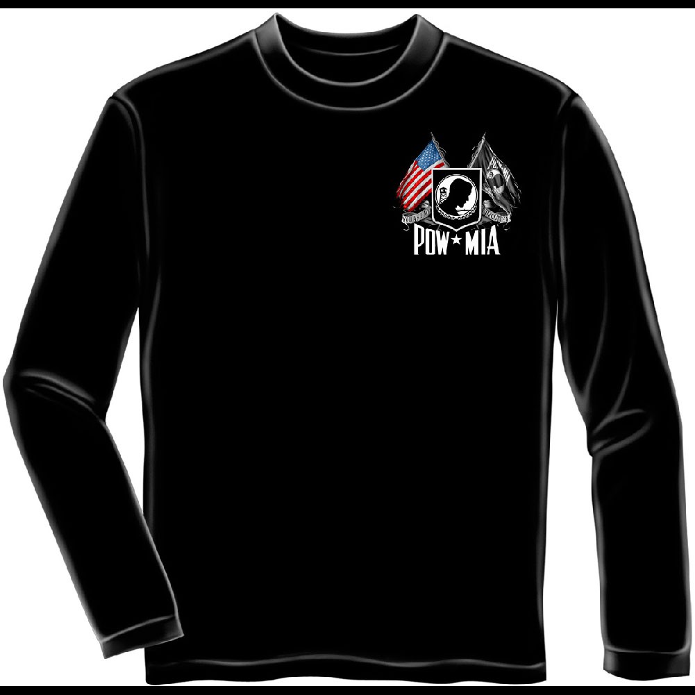 POW MIA Flags Black Long Sleeve T-Shirt - image 2