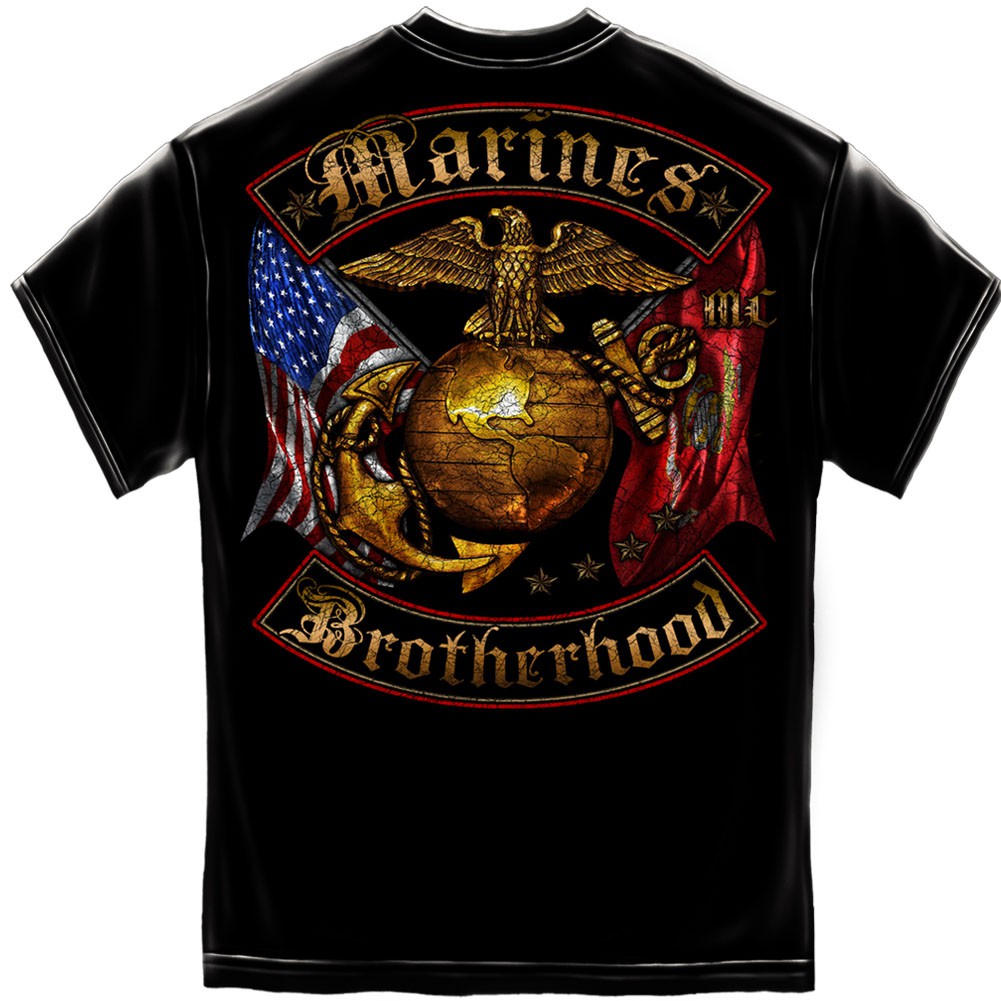 Marines Brotherhood Foil Black T-Shirt - image 2