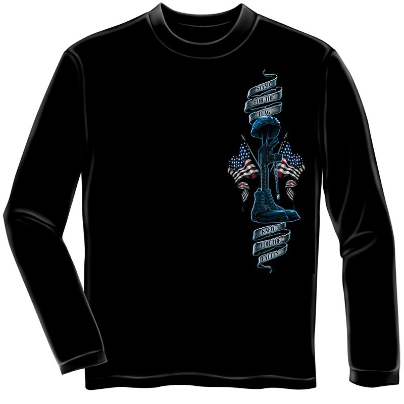Stand For The Flag Kneel For The Fallen Long Sleeve Tshirt - image 2