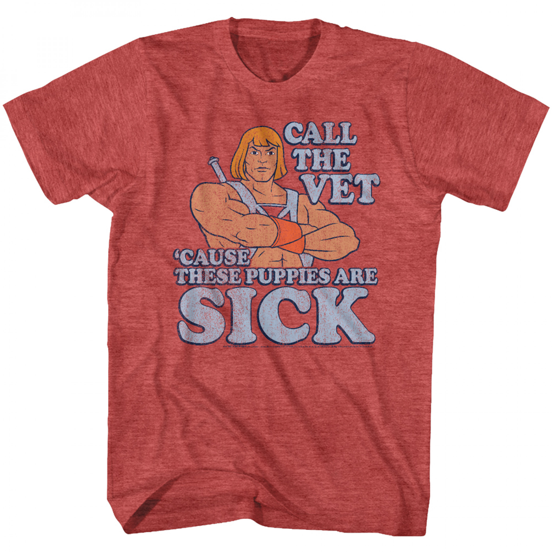 Masters of the Universe He-Man Sick Puppies T-Shirt, Red
