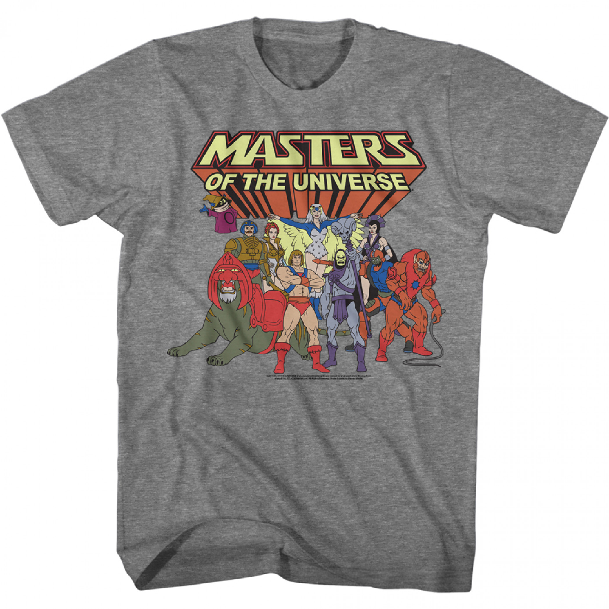 Masters of the Universe He-Man Heroes and Villains Cast T-Shirt, Grey