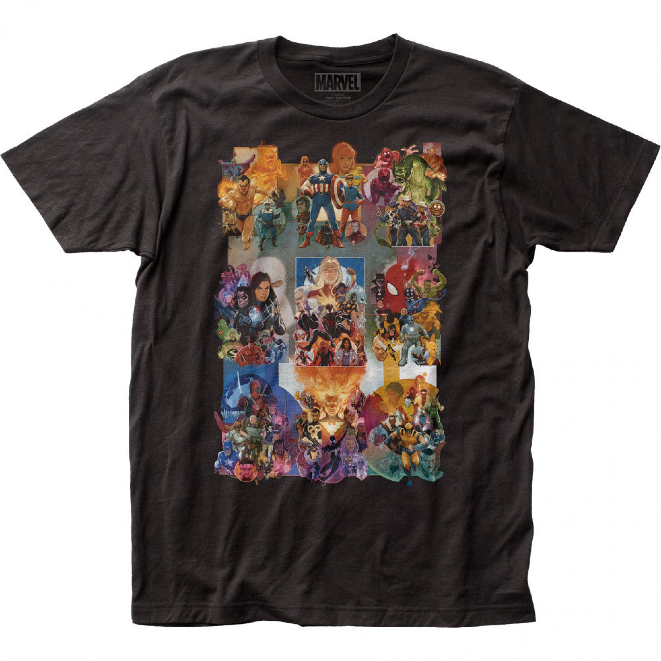 Marvel Comics Painted Collage T-Shirt, Black
