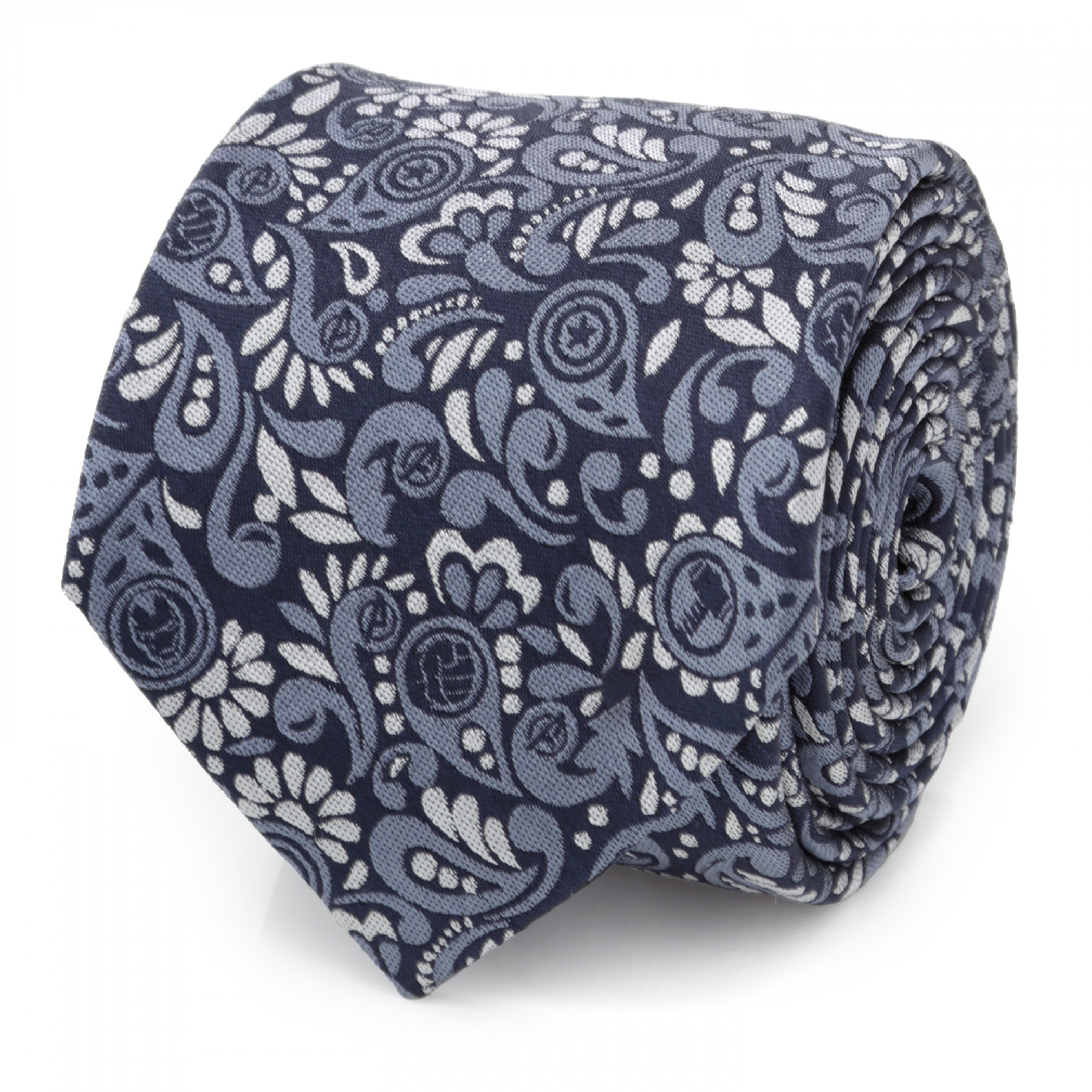 Avengers Paisley Icons Navy Men's Silk Tie, Blue