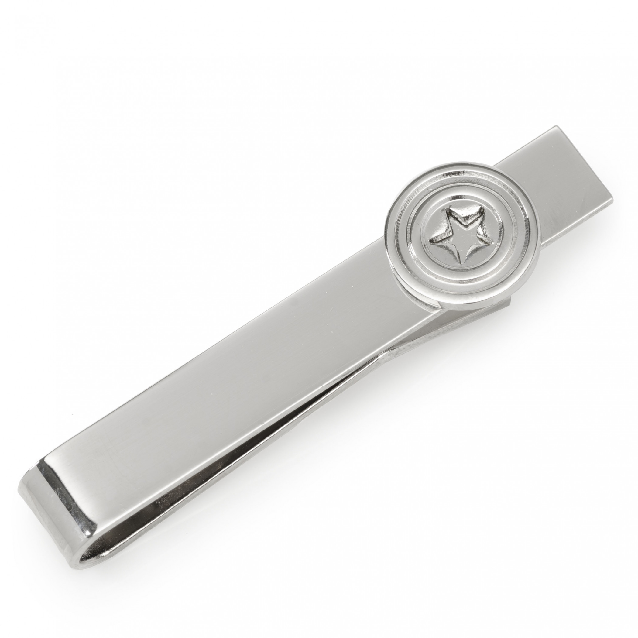 Captain America Hidden Message Tie Bar, Silver