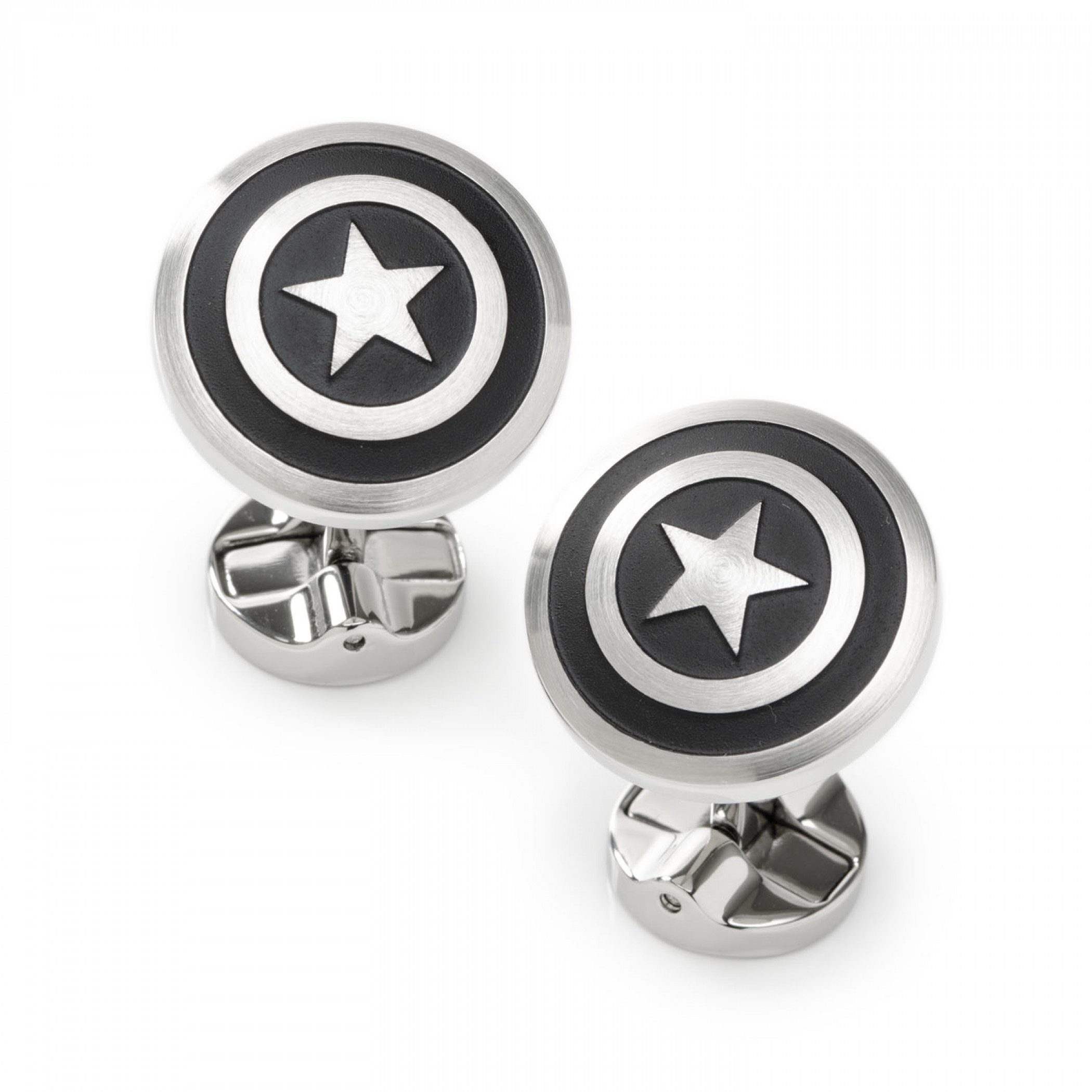 Captain America Shield Stainless Steel Premium Cufflinks, Multi-Color