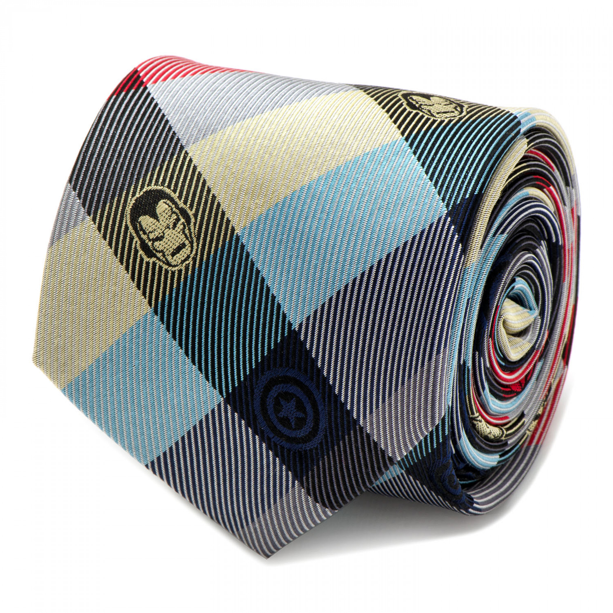 Avengers Marvel Comics Plaid Men's Tie, Multi-Color