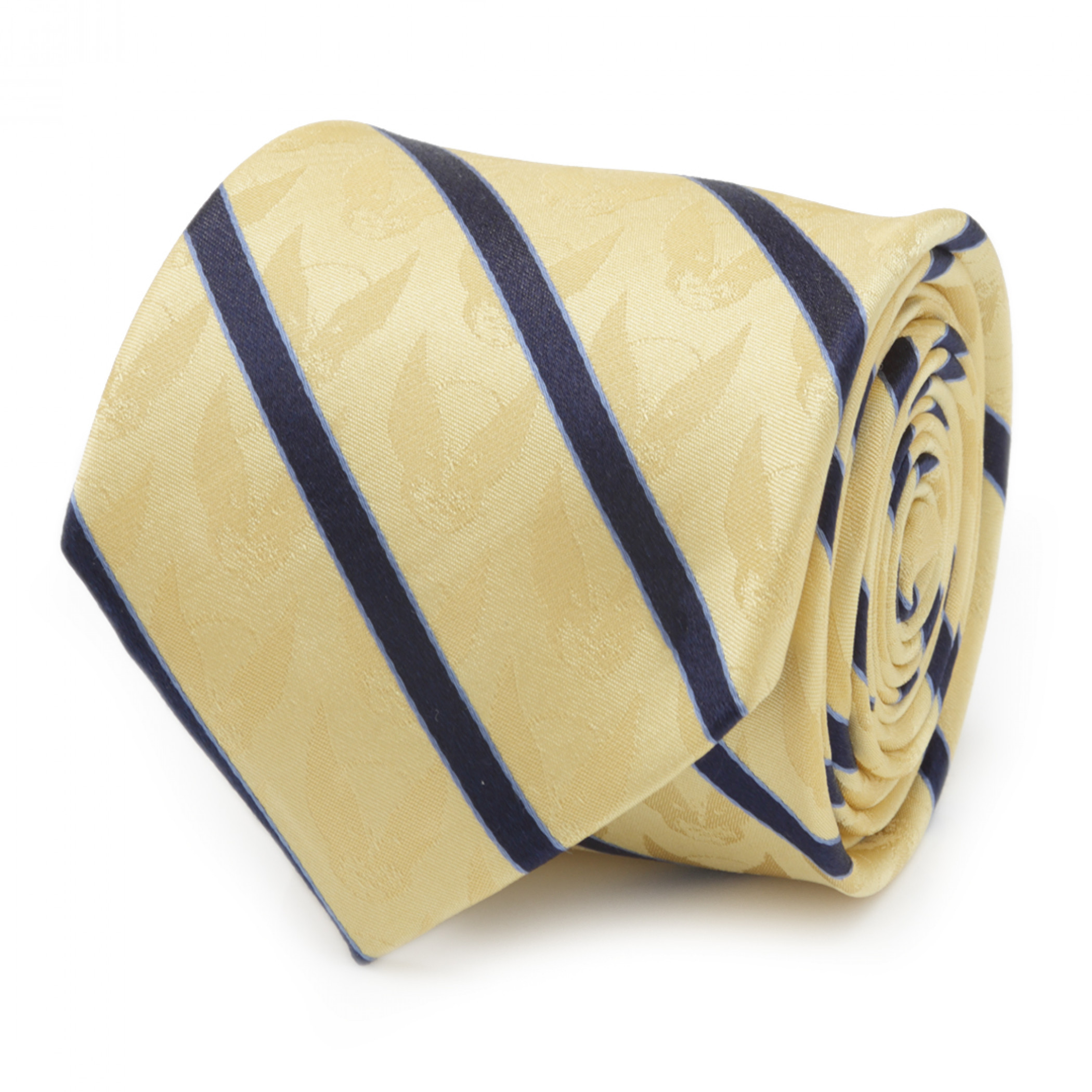 Wolverine Mask Yellow and Navy Silk Men's Tie, Yellow