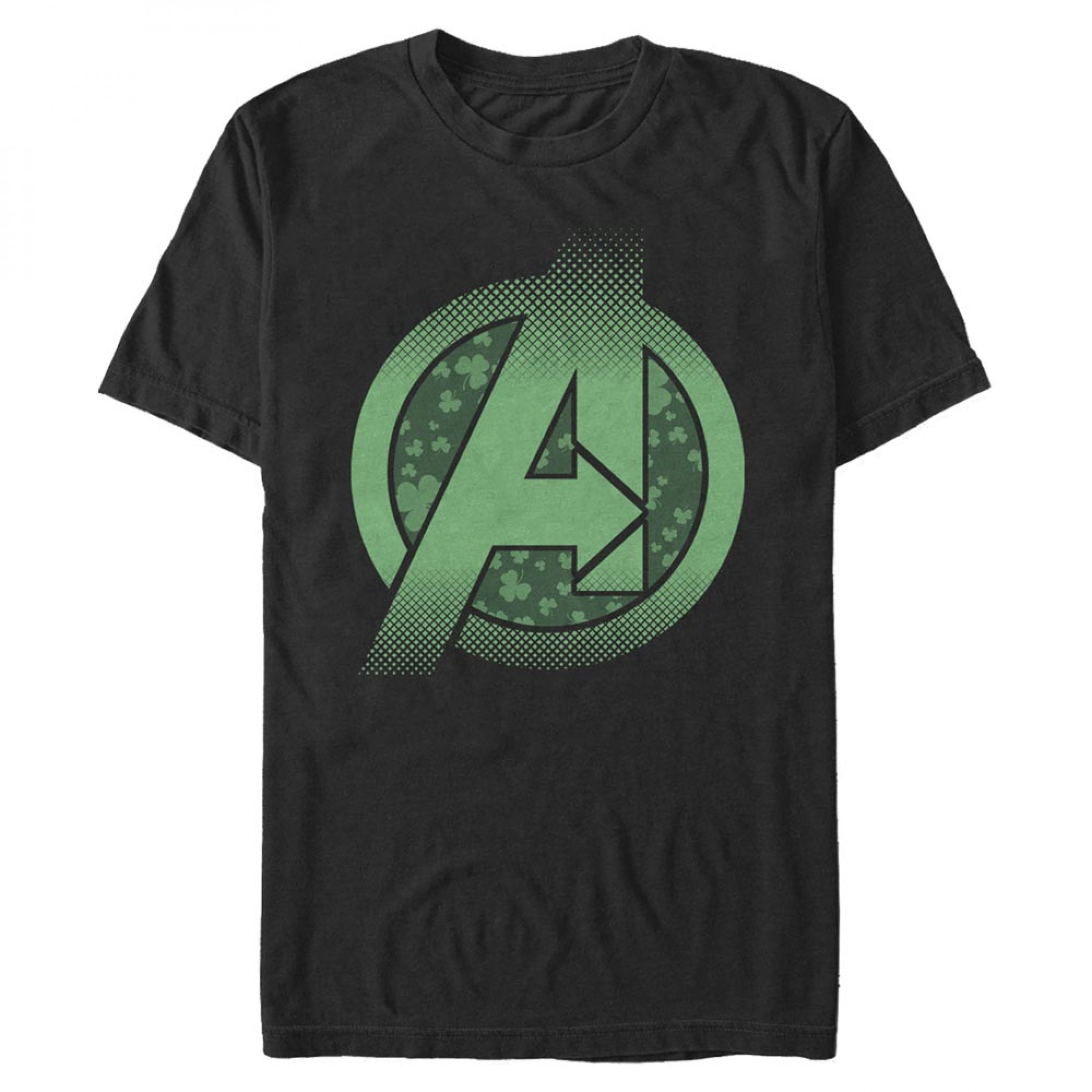 Avengers Logo St. Patrick's Day T-Shirt, Black