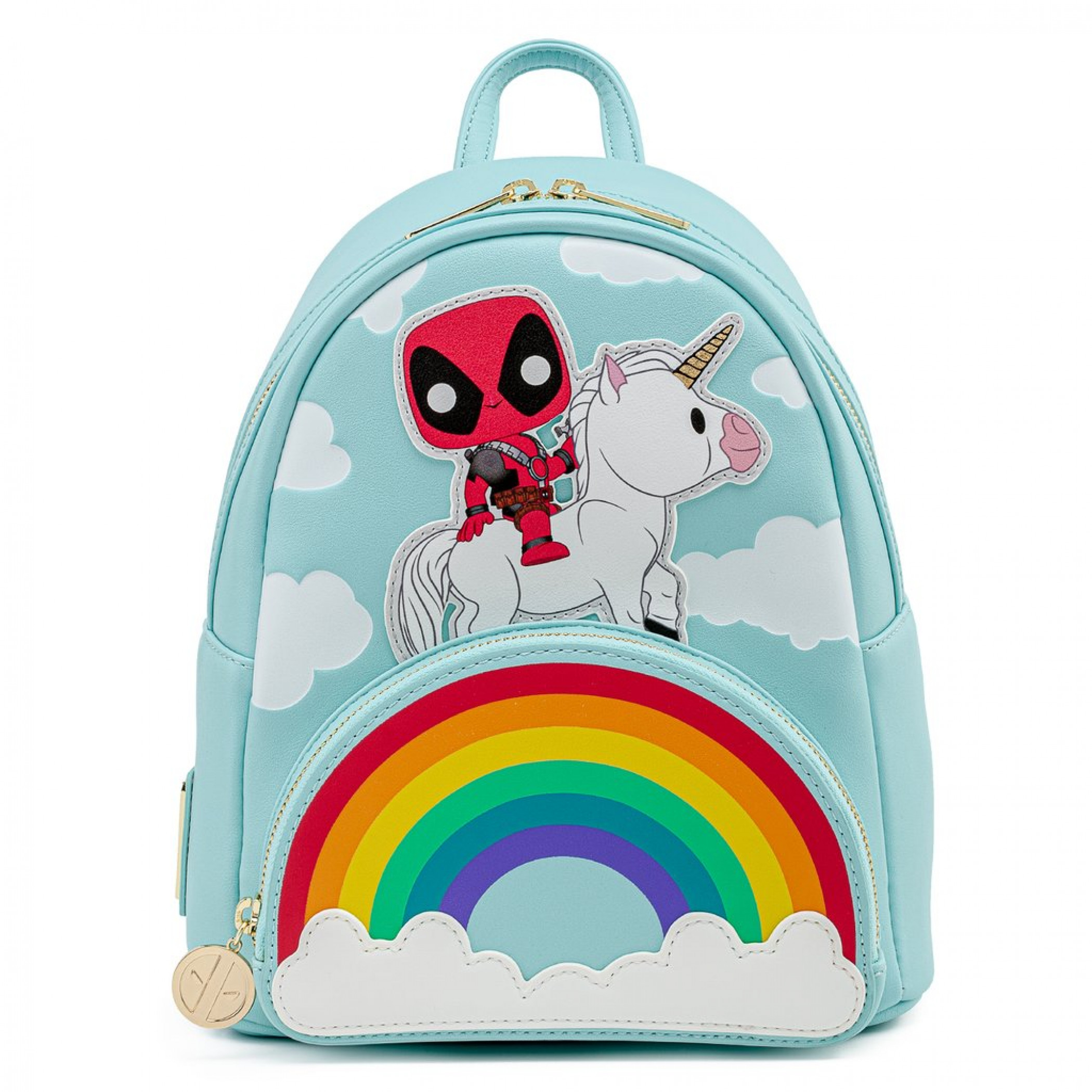 Marvel Deadpool Unicorn Rainbow Mini Backpack by Loungefly, Multi-Color