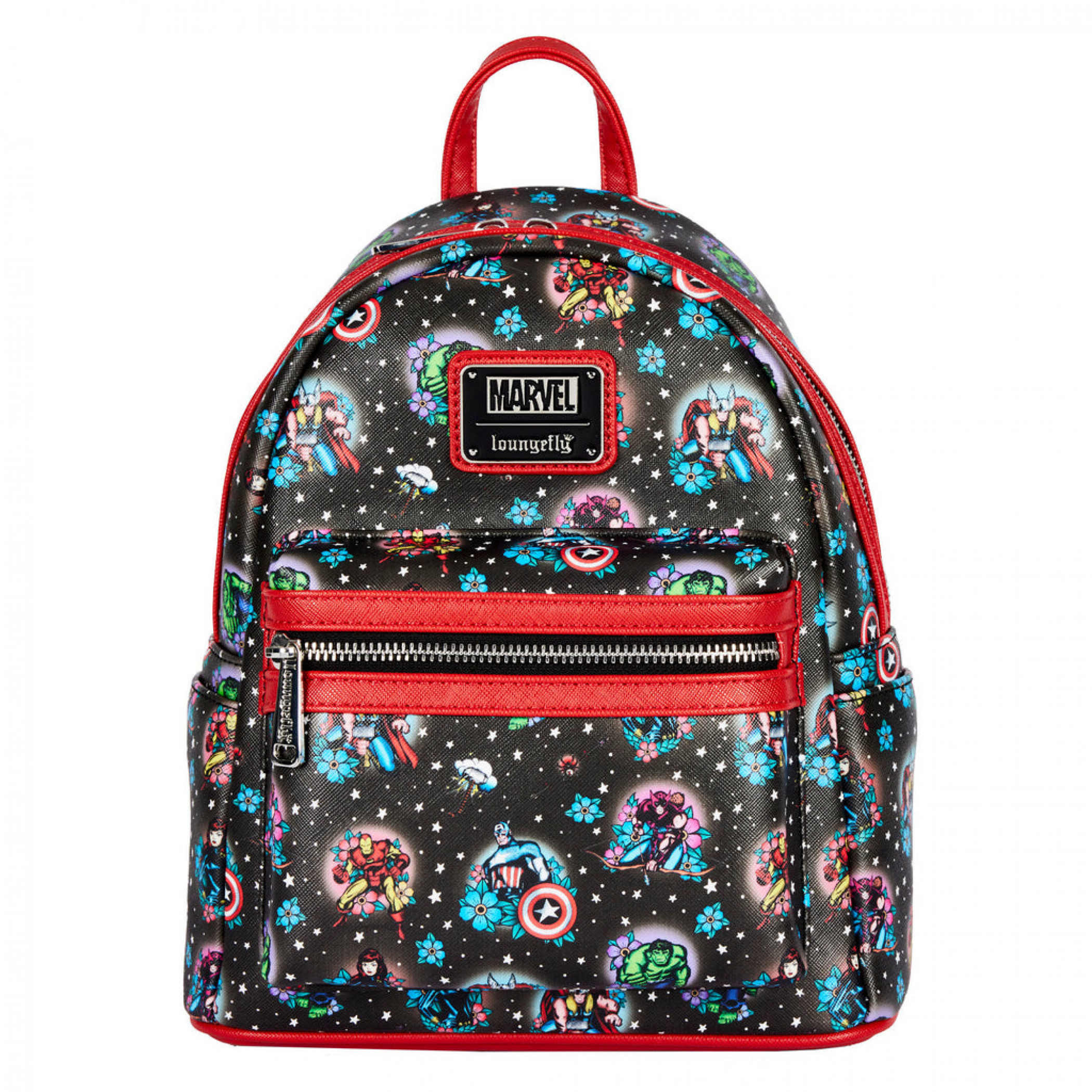 Marvel Avengers Heroes All Over Mini Backpack from Loungefly, Multi-Color
