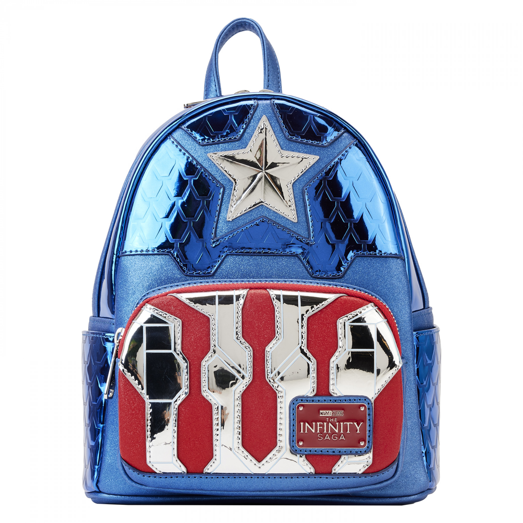 Captain America Cosplay Mini Backpack by Loungefly, Multi-Color