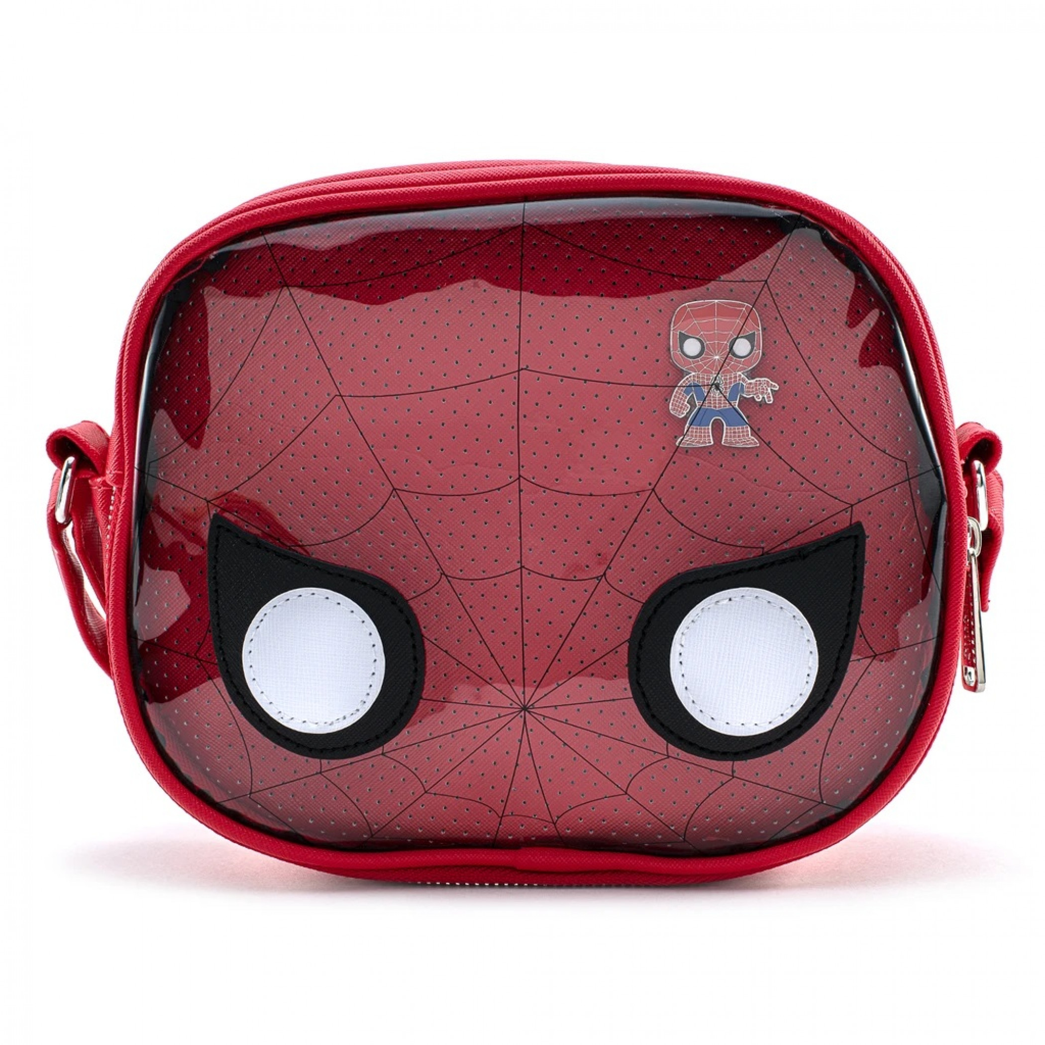 Marvel Pop! Spider-Man Pin Collector Pop Crossbody Bag by Loungefly, Red