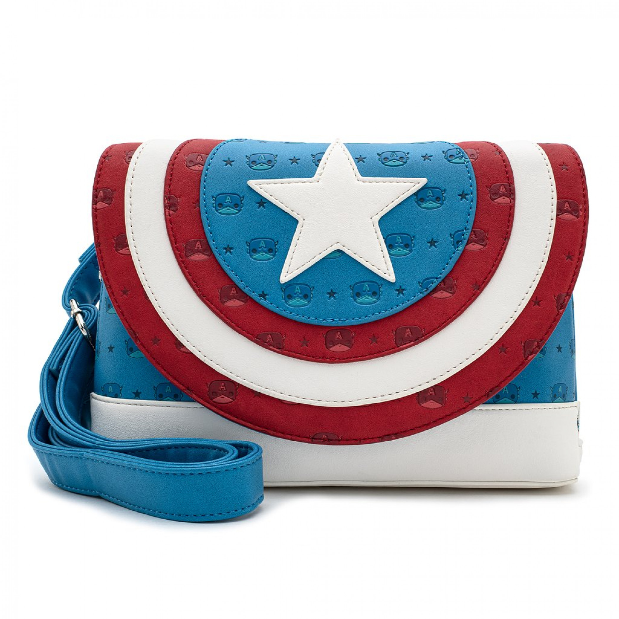 Marvel Captain America Crossbody Bag by Loungefly, Blue