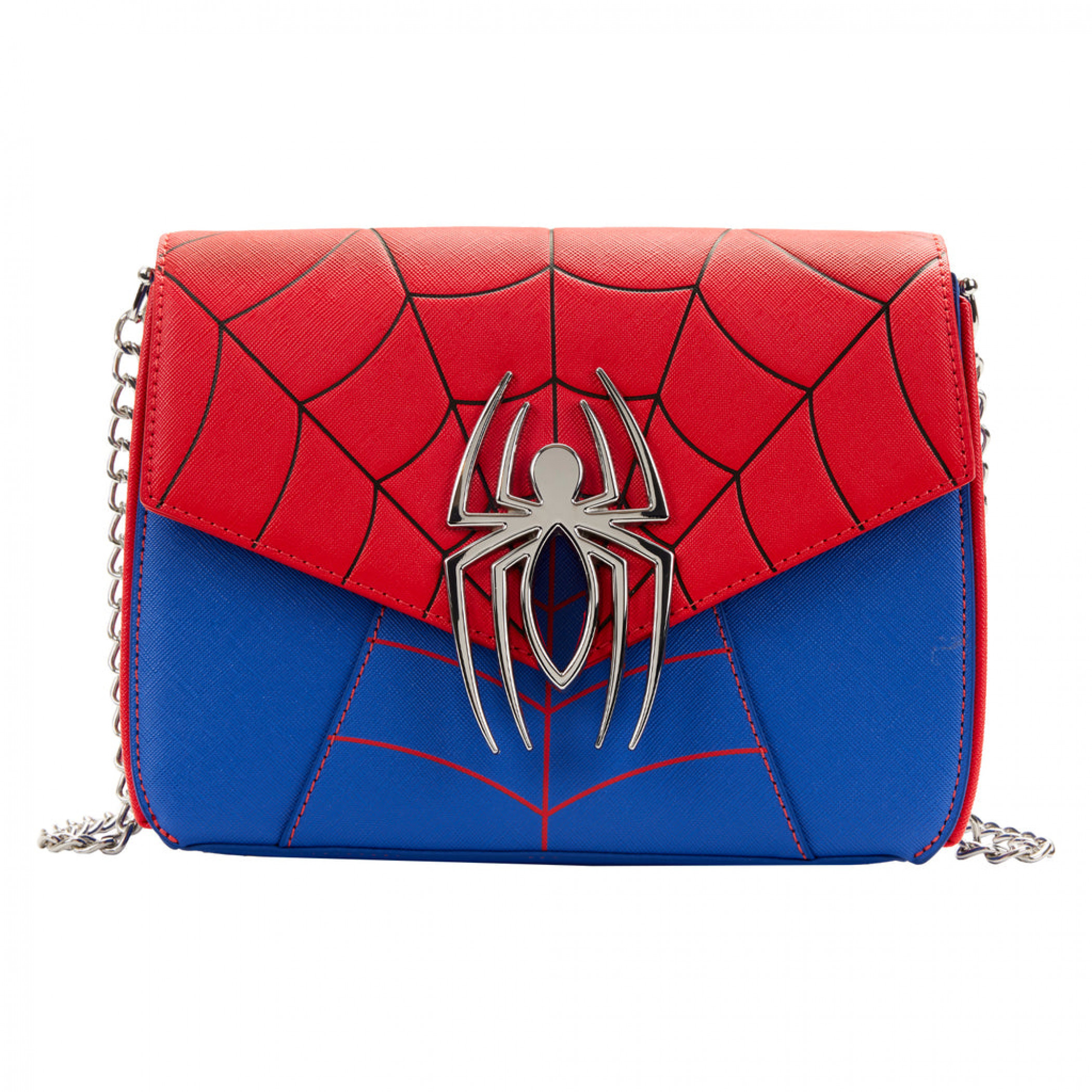 Marvel Comics Spider-Man Symbol Cosplay Loungefly Crossbody Bag, Red