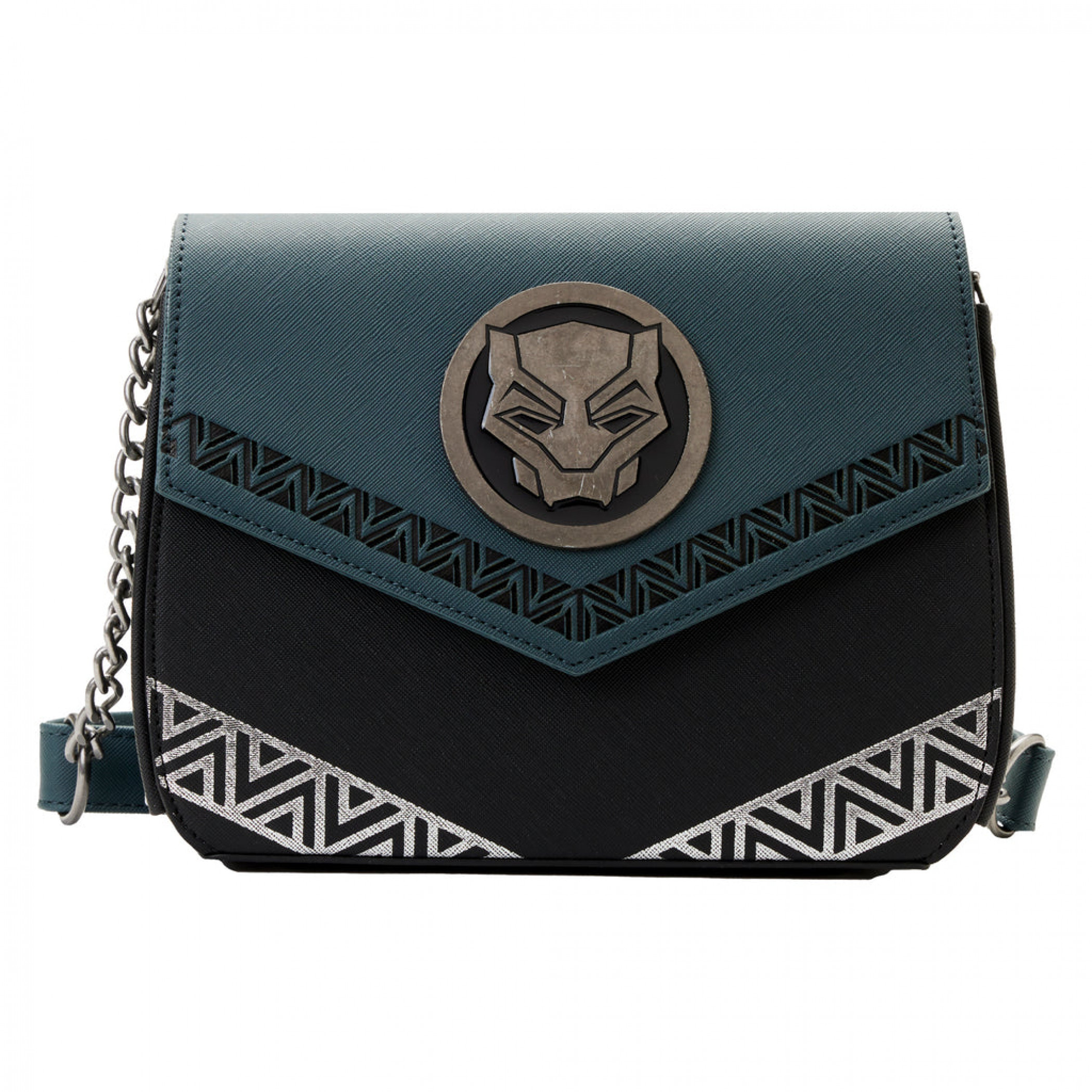 Black Panther Wakanda Forever Emblem Crossbody Bag by Loungefly, Black