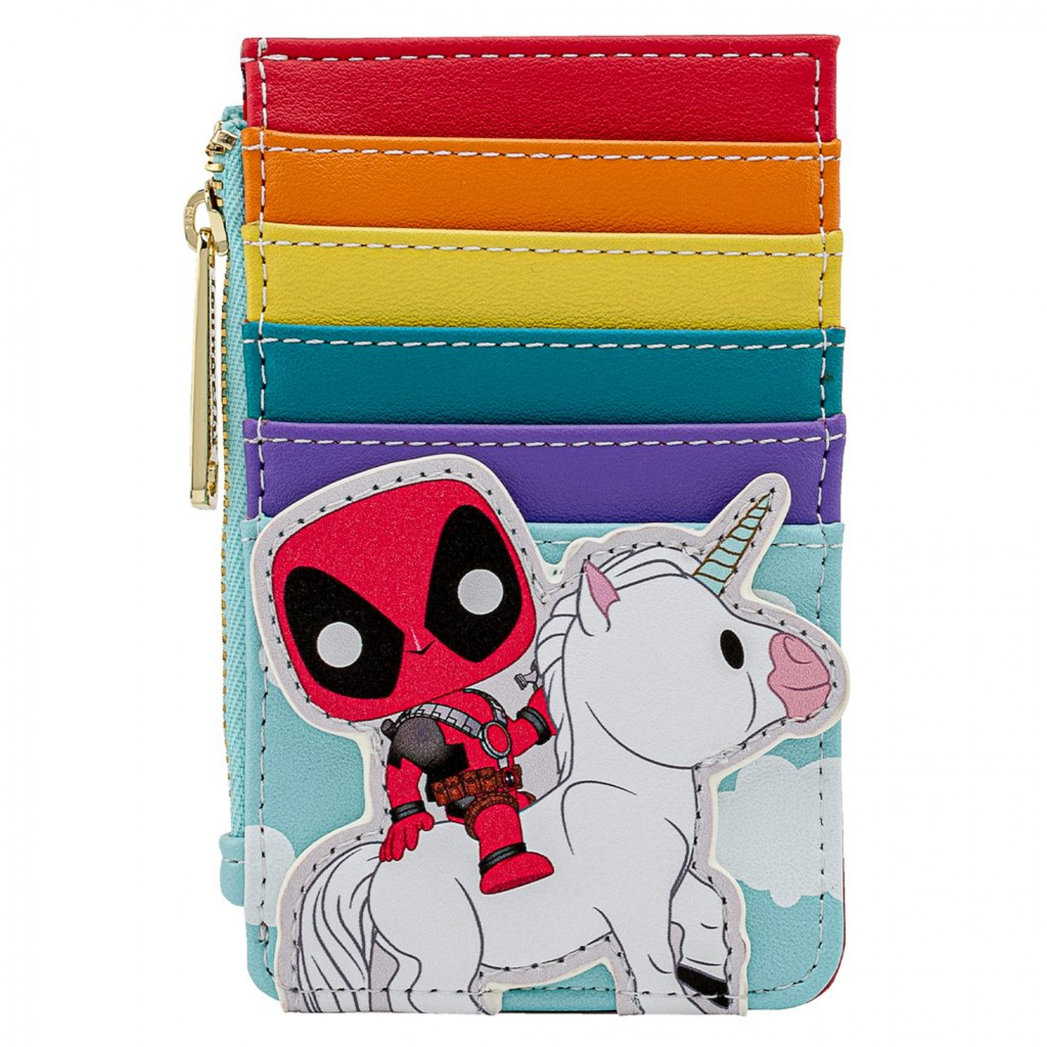 Marvel Deadpool 30th Anniversary Unicorn Rainbow Card Holder by Loungefly, Multi-Color