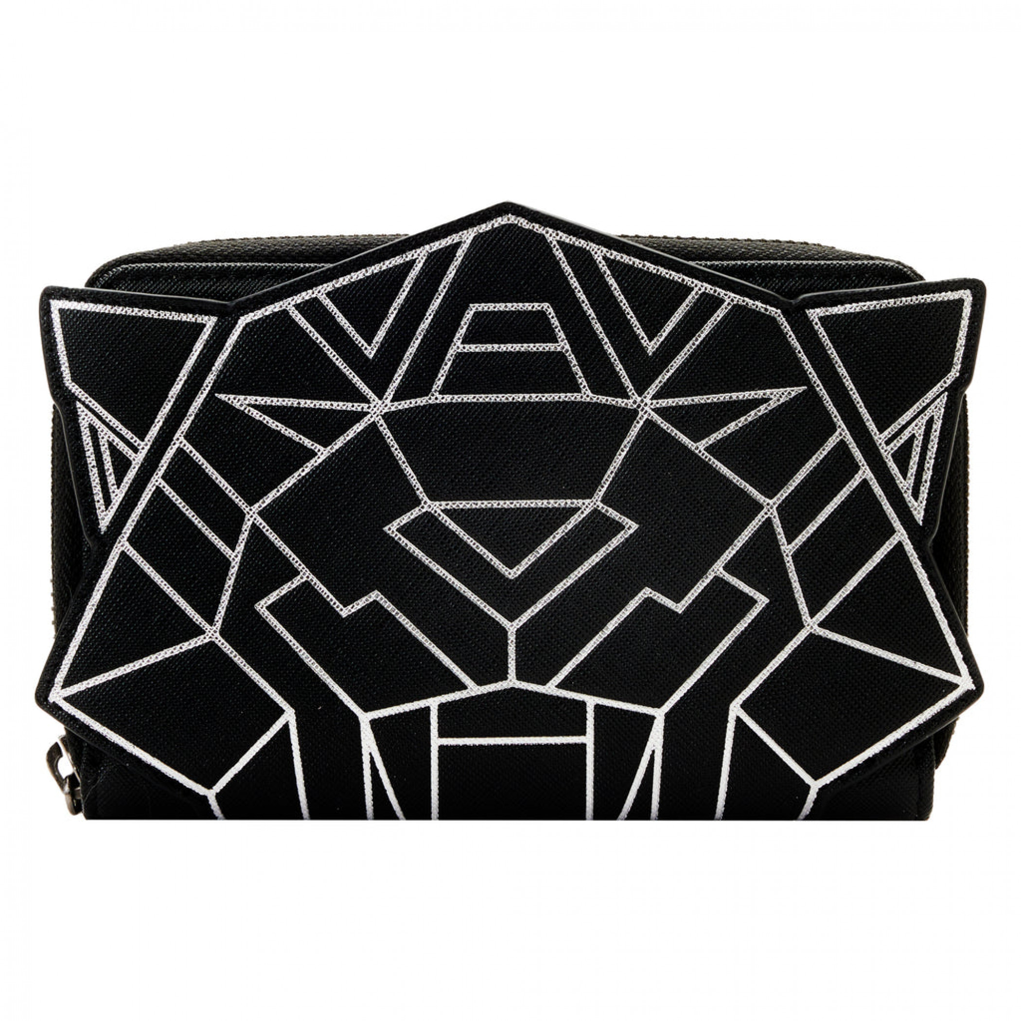 Black Panther Wakanda Forever Geometric Zip Around Wallet By Loungefly, Black