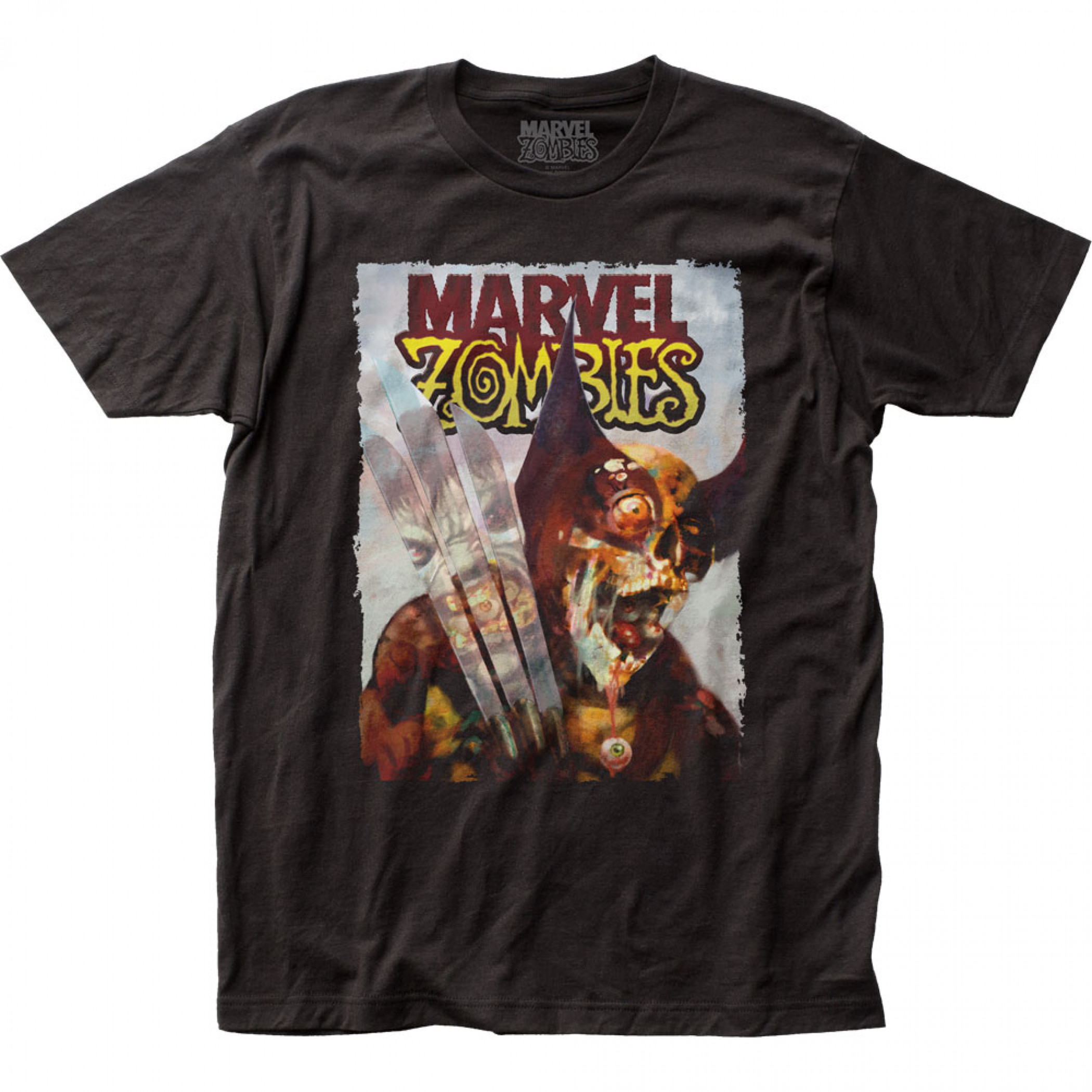 Marvel Zombies Comic Cover Wolverine vs. Hulk T-Shirt, Black