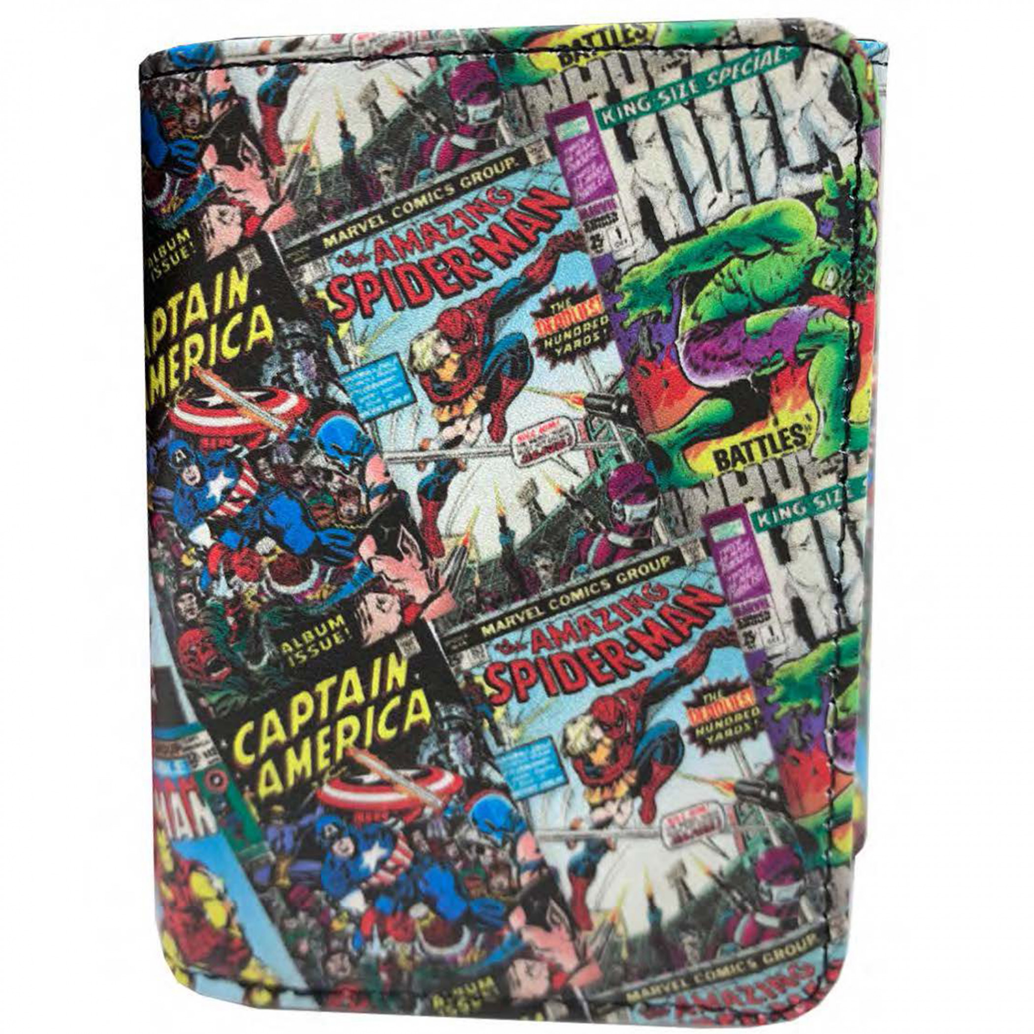 Marvel Avengers Classic Comic Book Covers Trifold Wallet, Multi-Color
