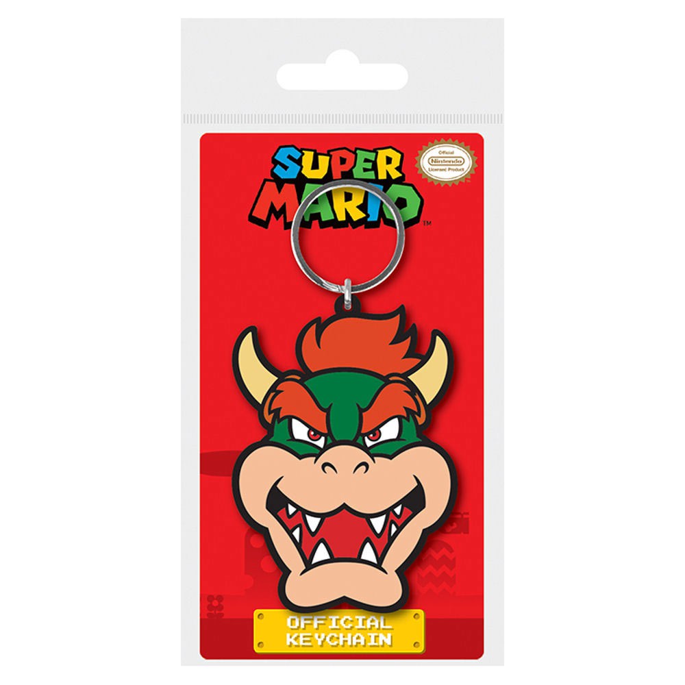 Super Mario Bros Bowser Rubber Keychain, Green