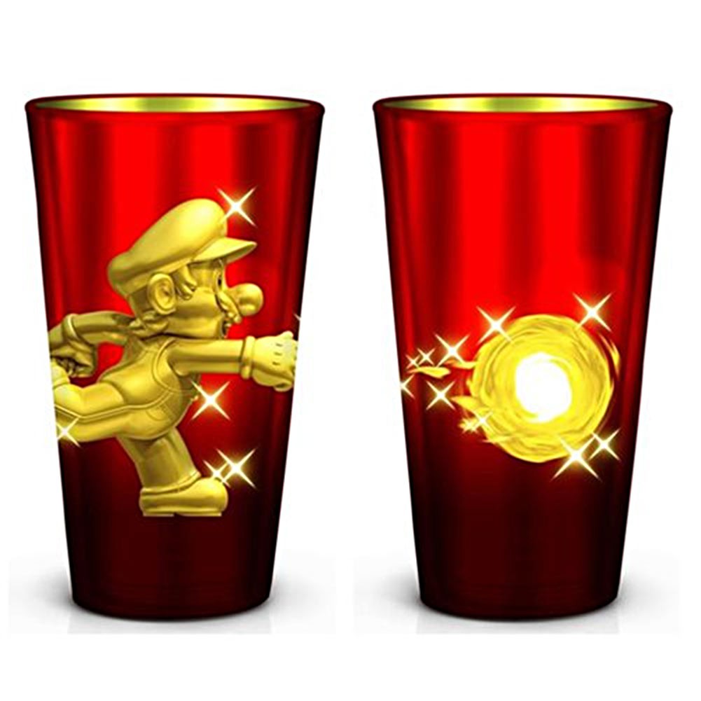 Nintendo Mario Metallic Pint Glass, Red
