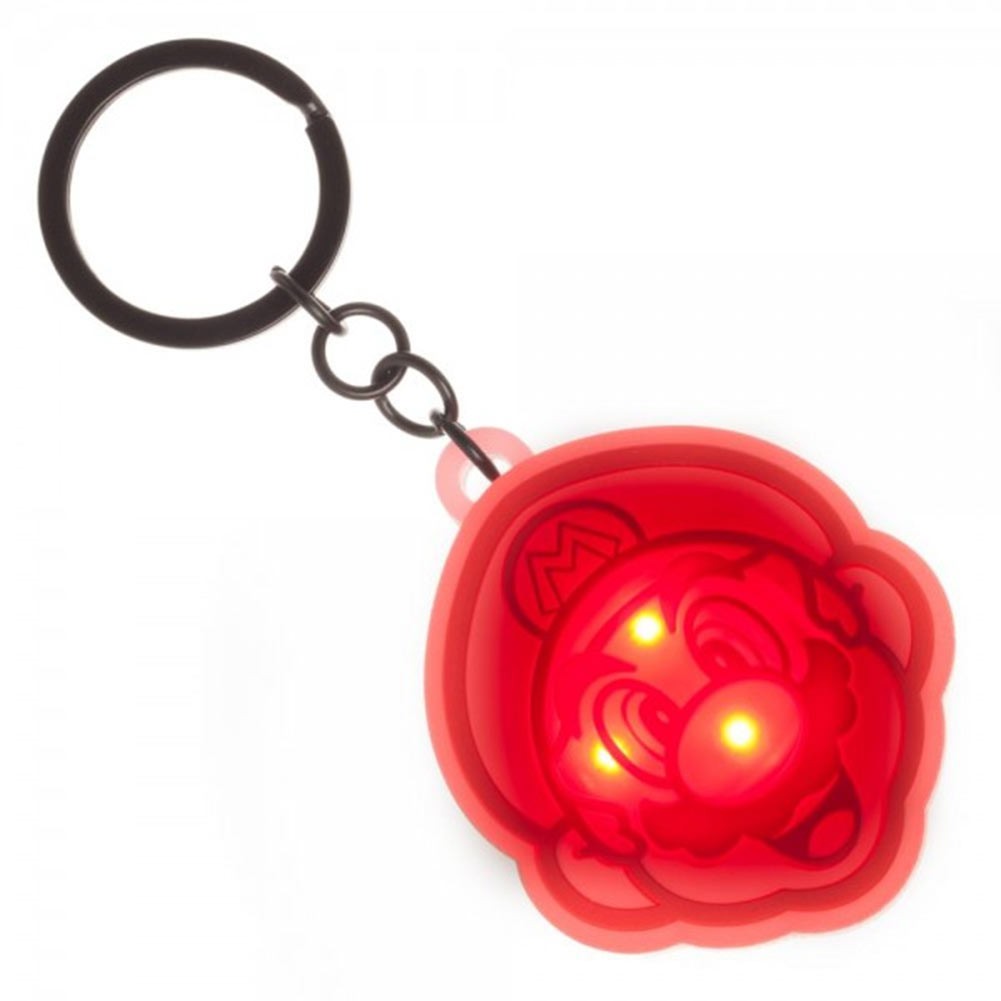 Super Mario Light Up Logo Keychain, Red